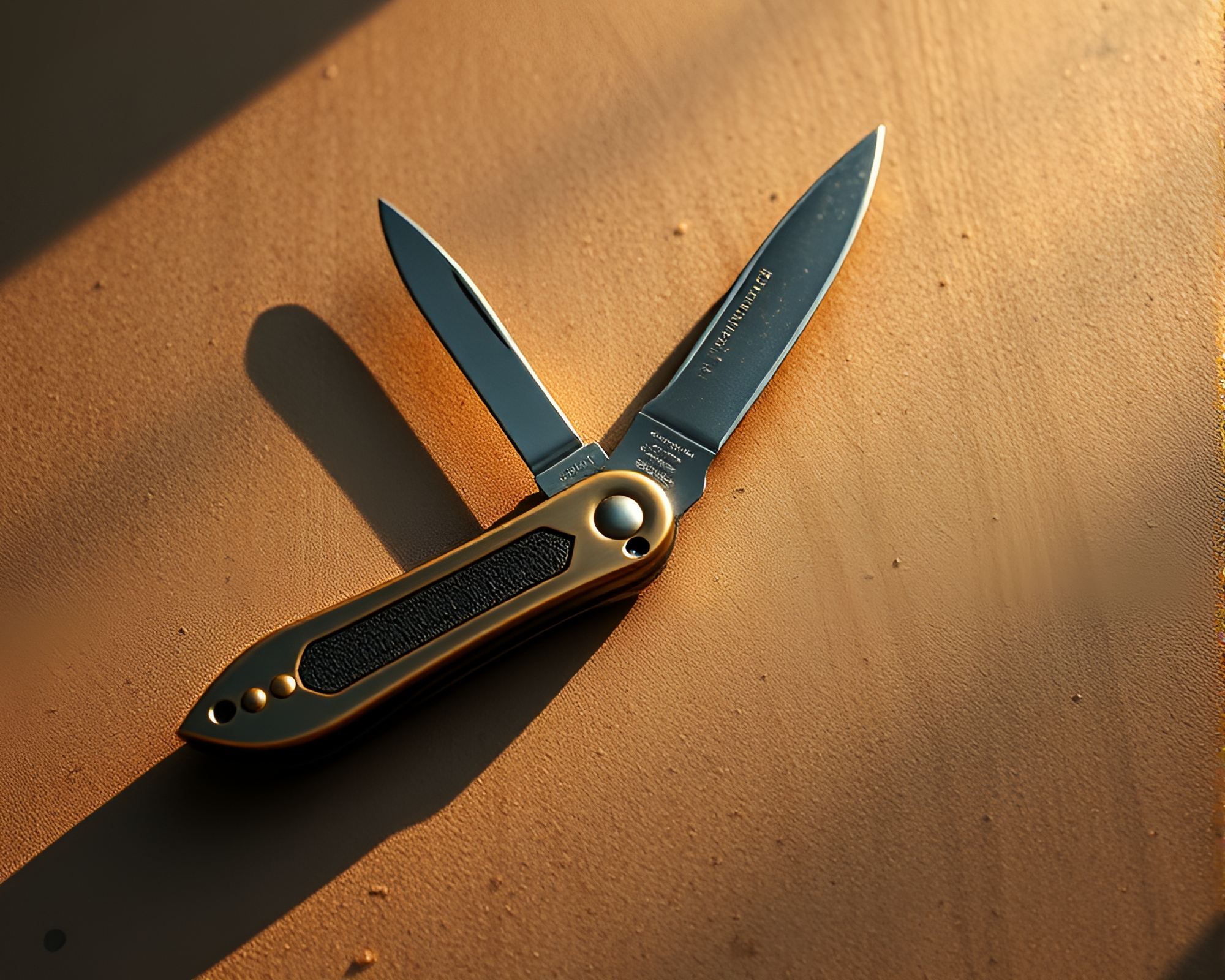 Rusty Pocketknife Radiating Bronze Symmetry – free AI stock image