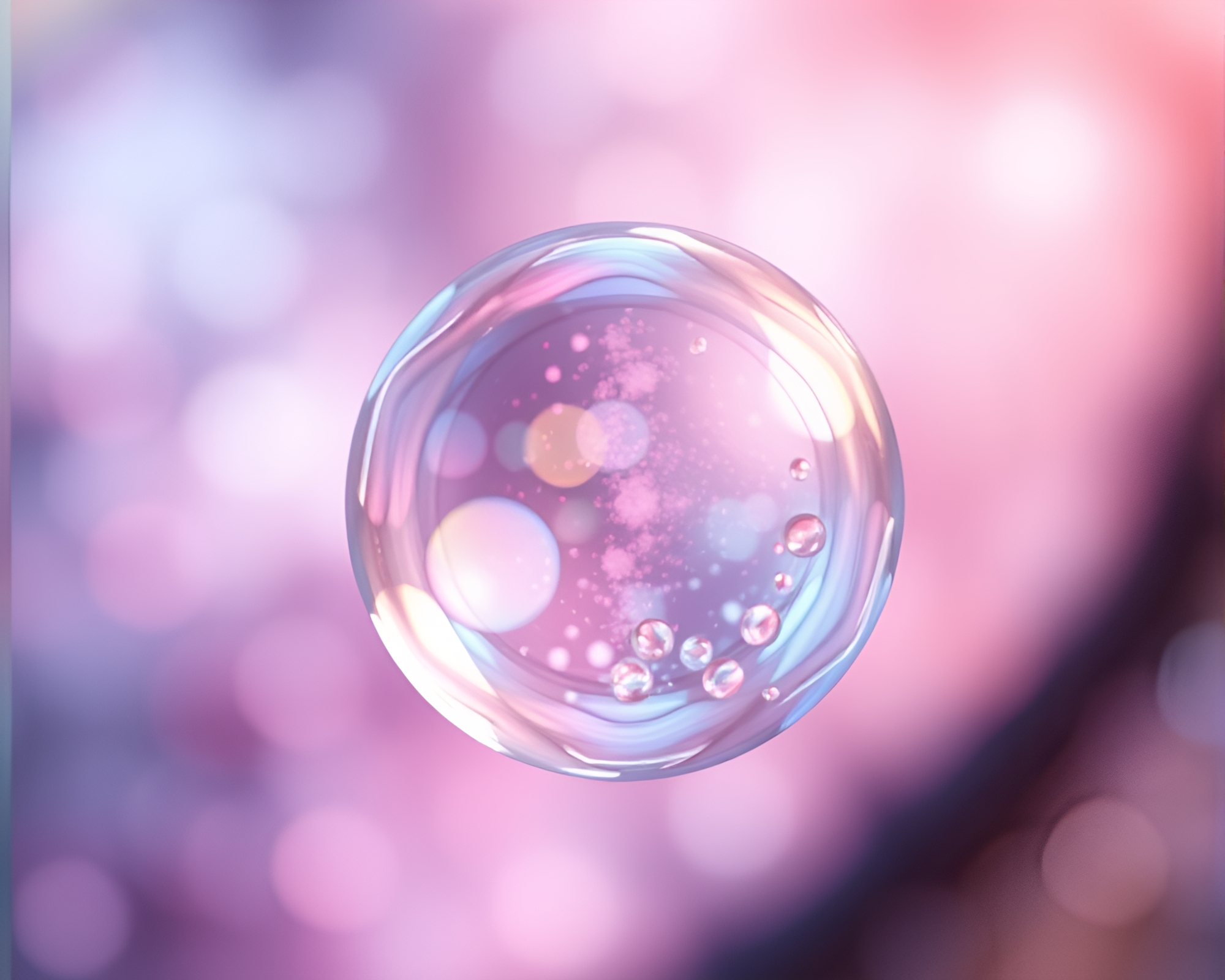 Whimsical Glass Orb Bokeh Fantasy Illustration – free AI stock image