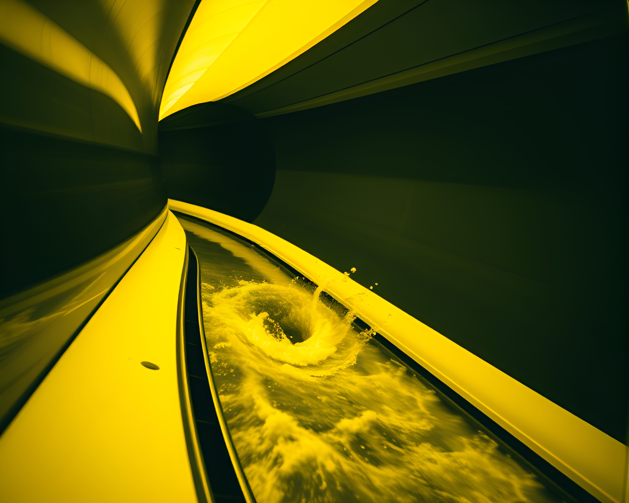 Monorail in Monochrome: Water Whirlpool Geometric Abstraction – free AI stock image