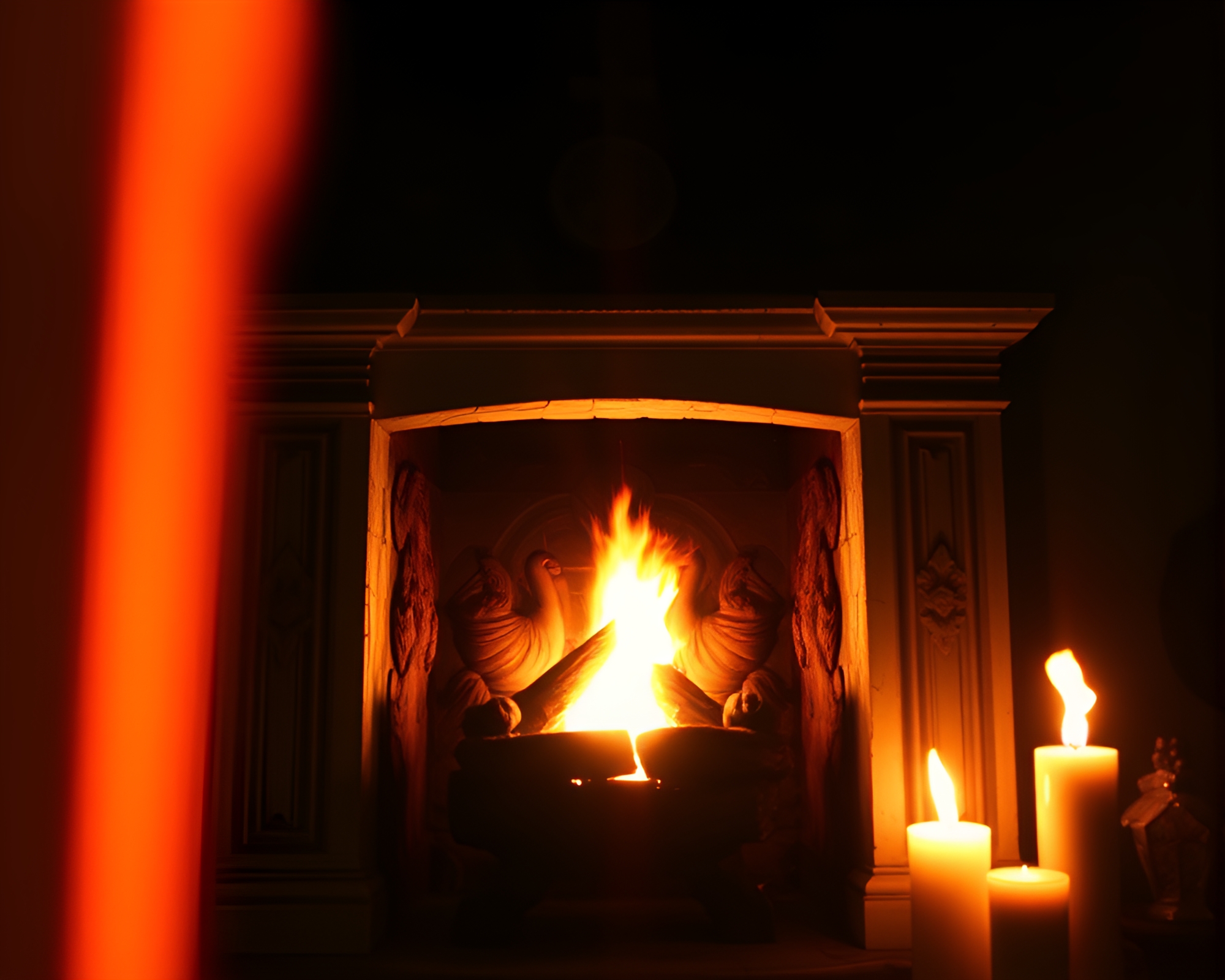 Sacred Geometry Lens Flare Fireplace Flicker Duochrome Art – free AI stock image