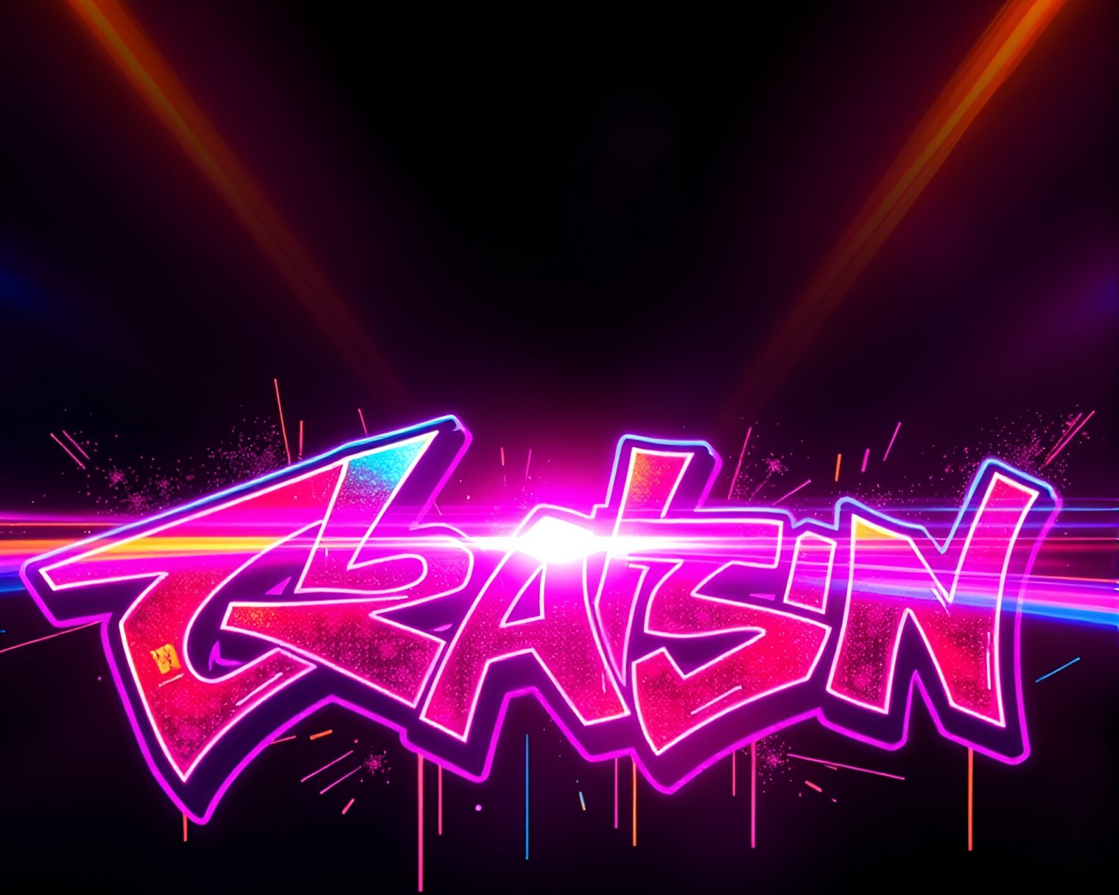 Tri-tone image of neon graffiti with crystal clarity
