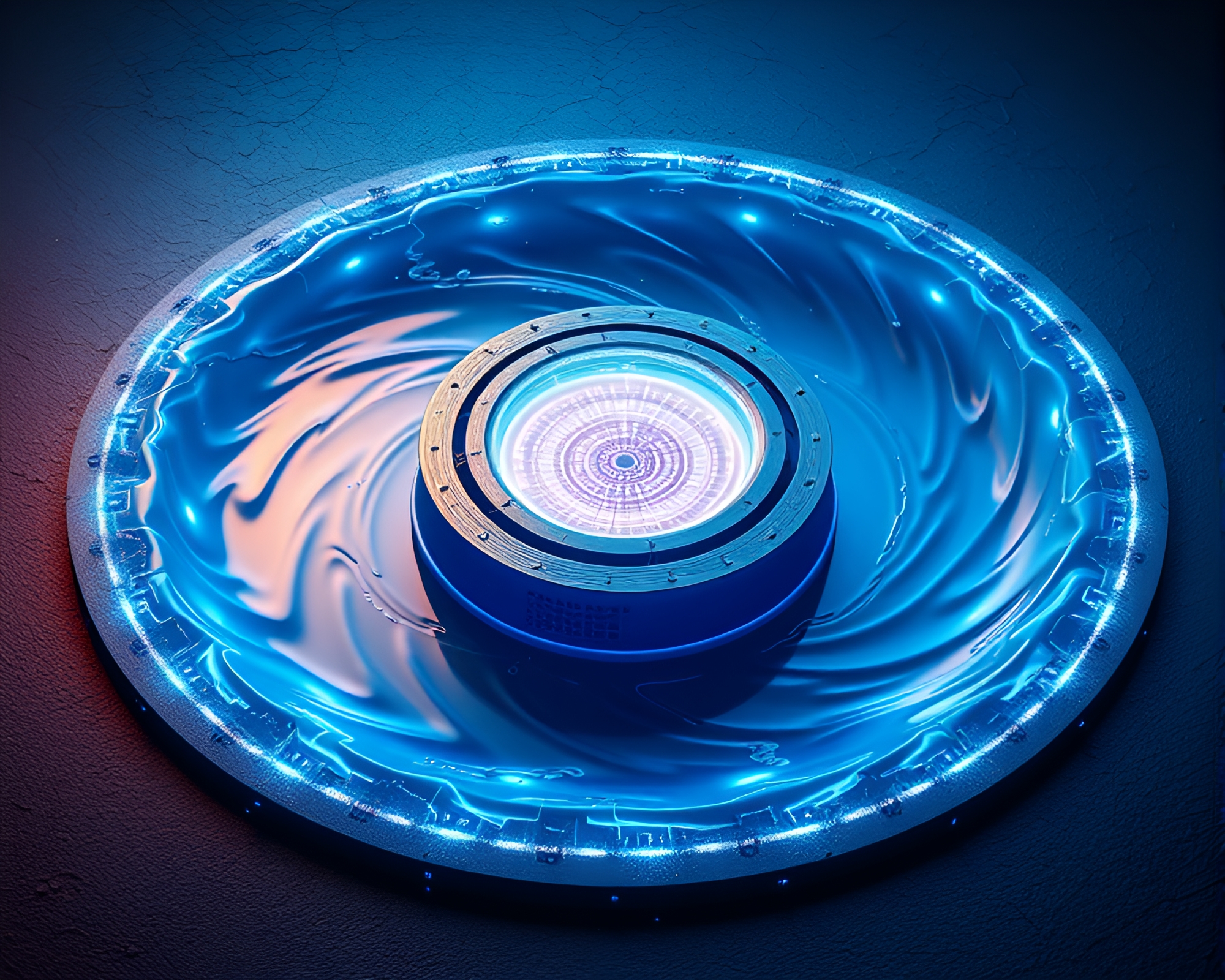 Ethereal Water Whirlpool Surrounding Zero-Point Energy Reactor – free AI stock image