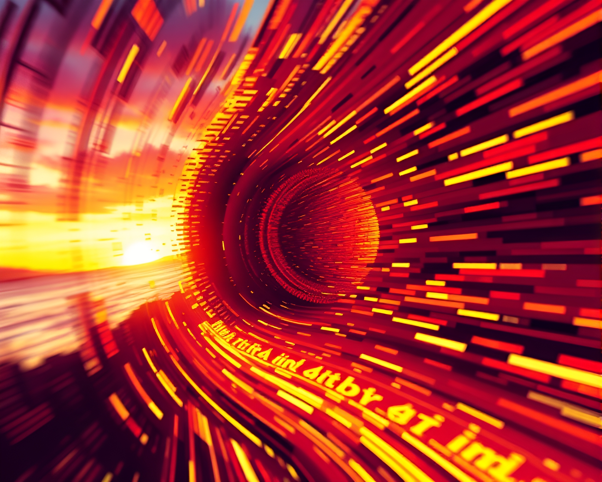 Mesmerizing Time Vortex Mosaic at Sunset – free AI stock image