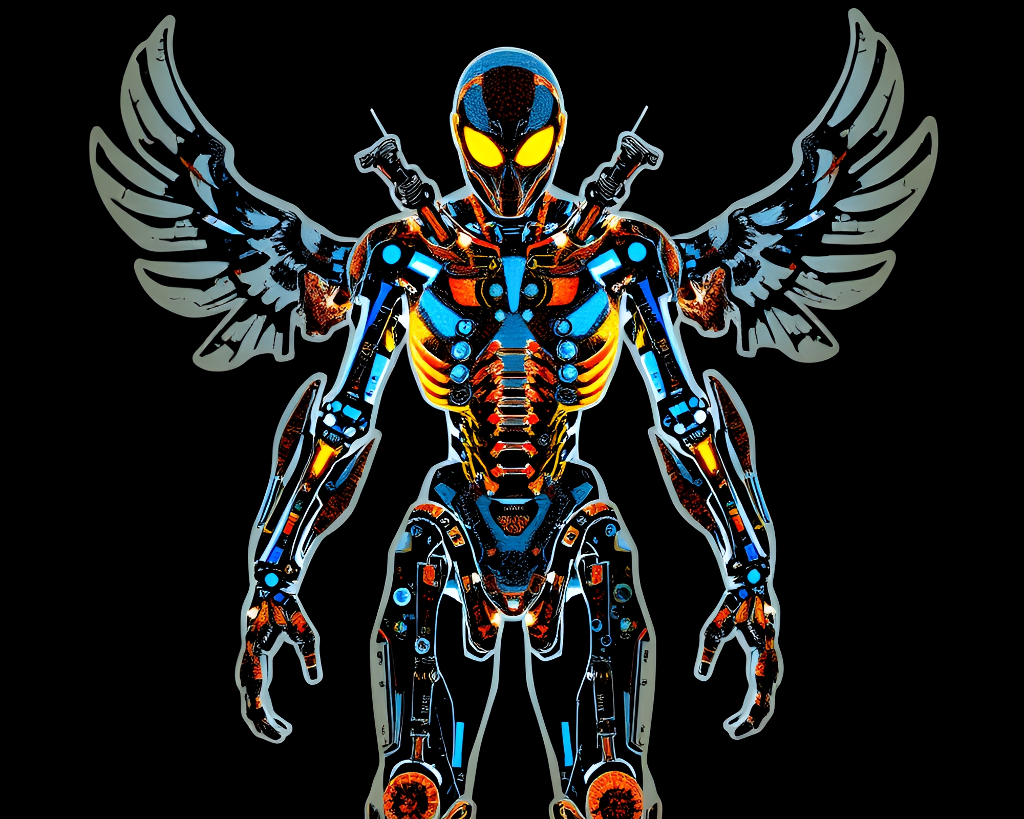 Bio-Organic Exoskeleton Suit Collage Art – free AI stock image