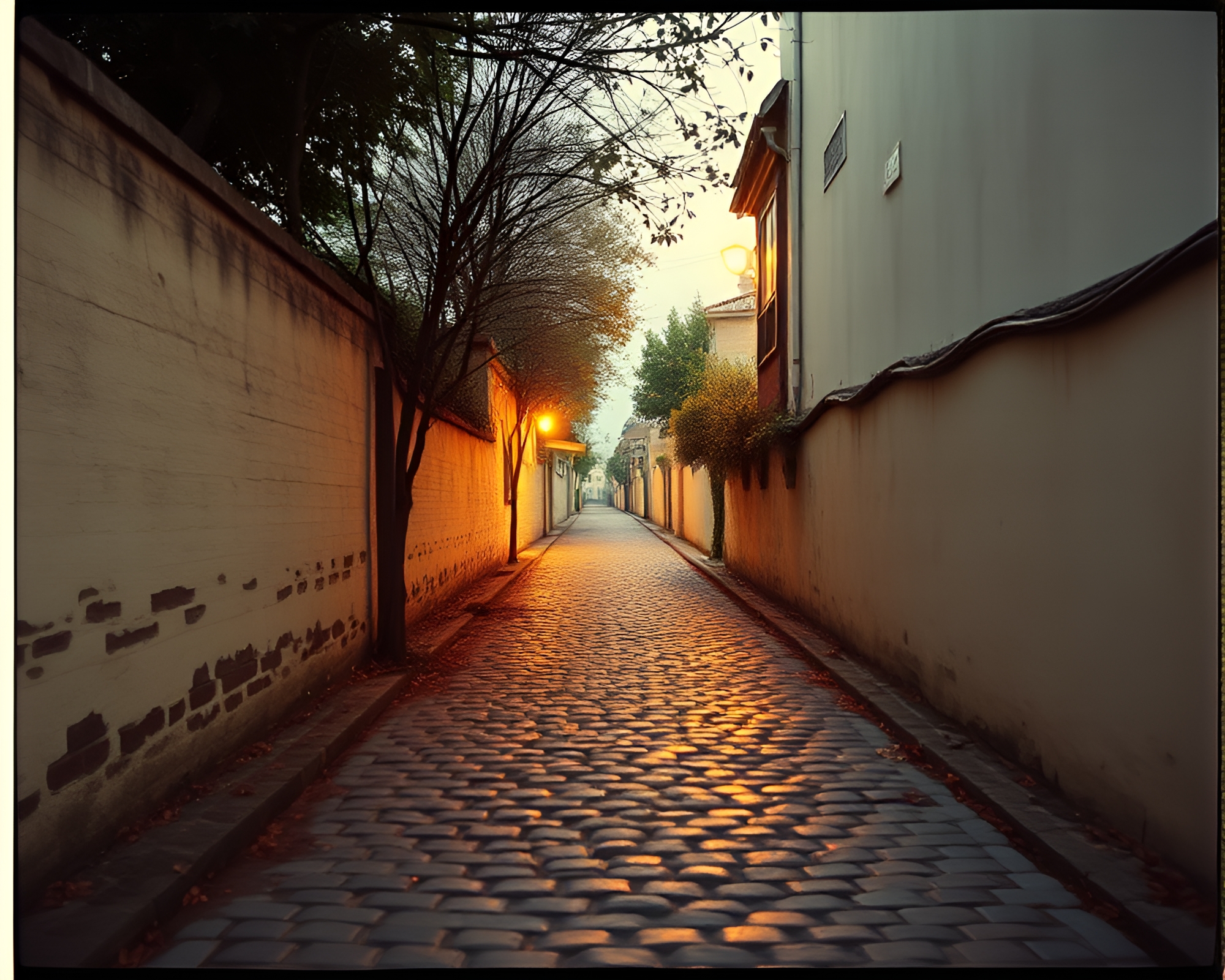 Vintage Airplane on Cobblestone Path – free AI stock image