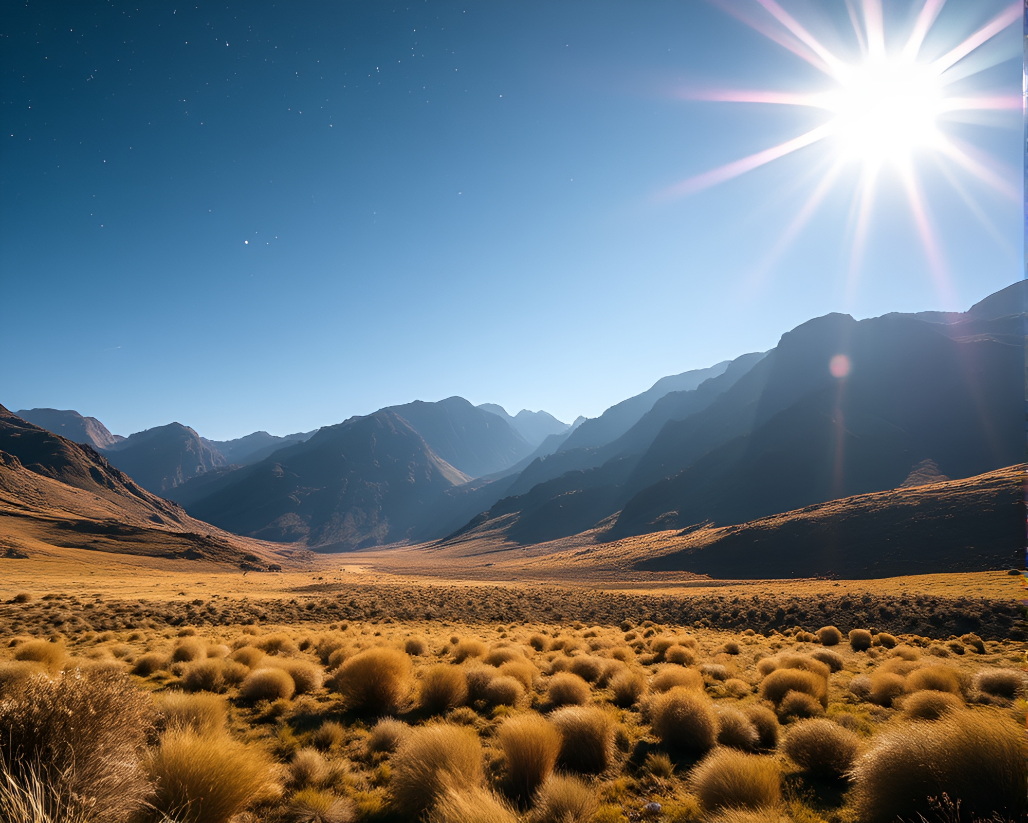 Valley of Stardust: Backscatter Flare Illuminates Serenity – free AI stock image