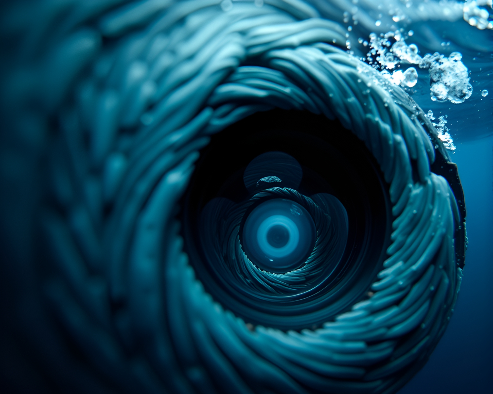 Enchanting Spiral Whale under Lens Vignette Glow – free AI stock image