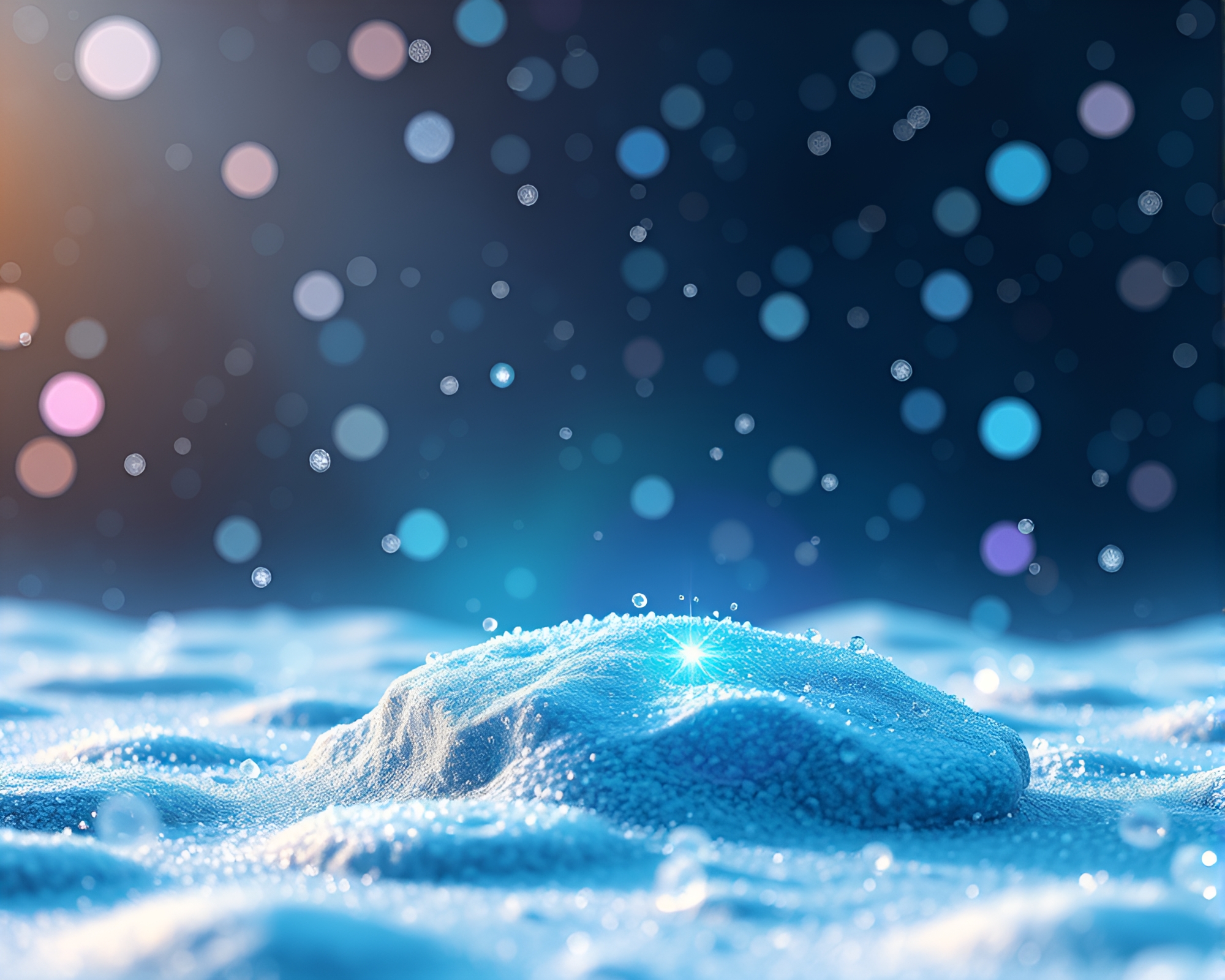 Enchanting Snowflake Floating Island in Galaxy Colors – free AI stock image