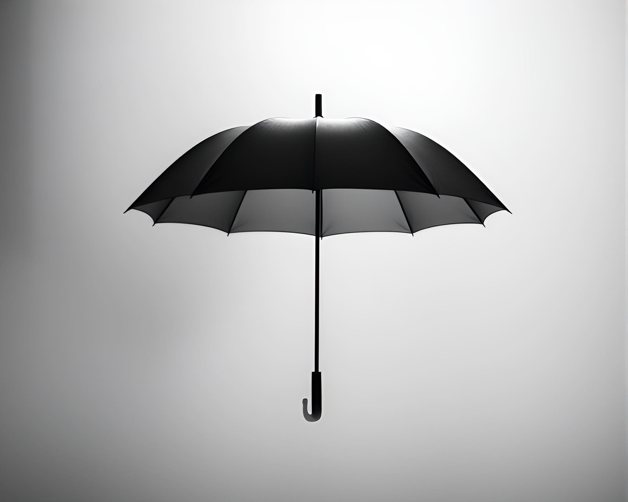 Chiaroscuro Umbrella in Dreamy Minimalist Frame – free AI stock image