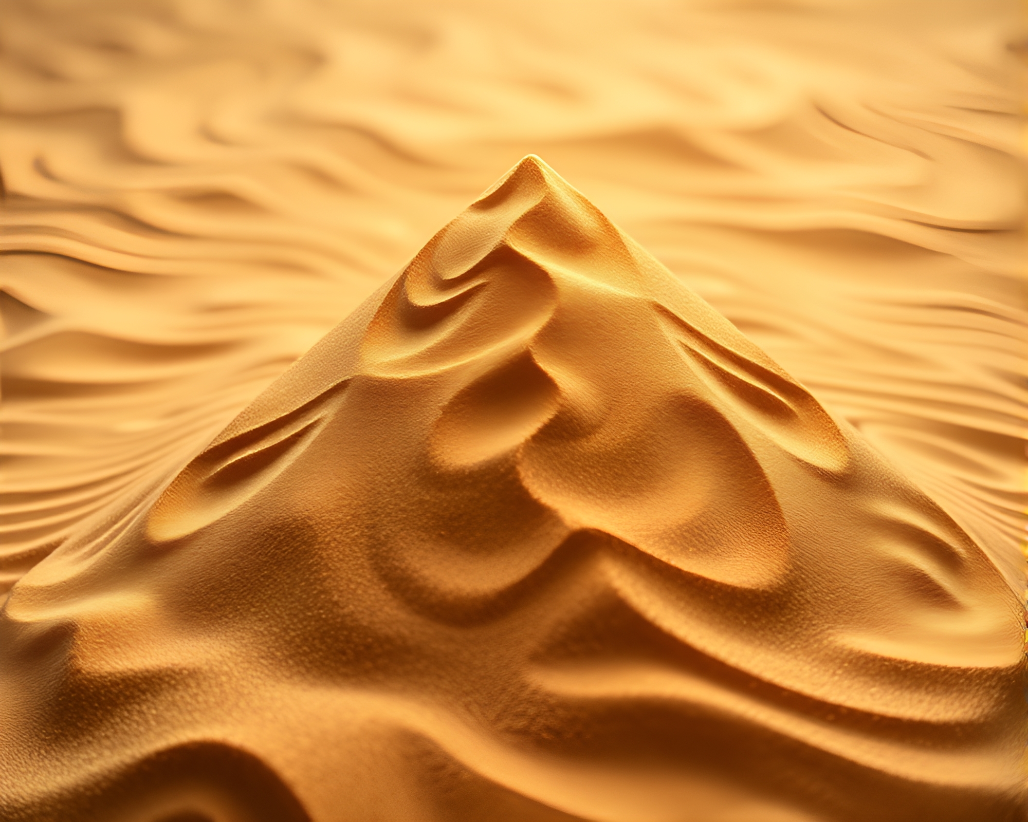 Mystical Pyramid Sand Swirl Fractal Glow – free AI stock image