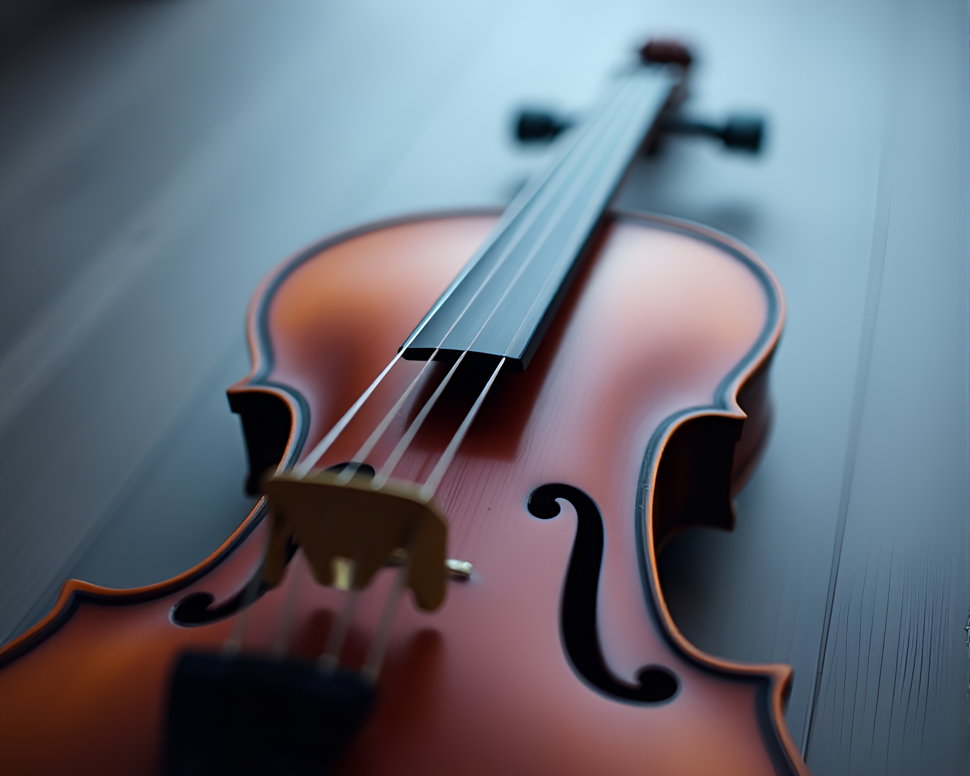 Enchanting Mist and Wooden Violin Harmony – free AI stock image