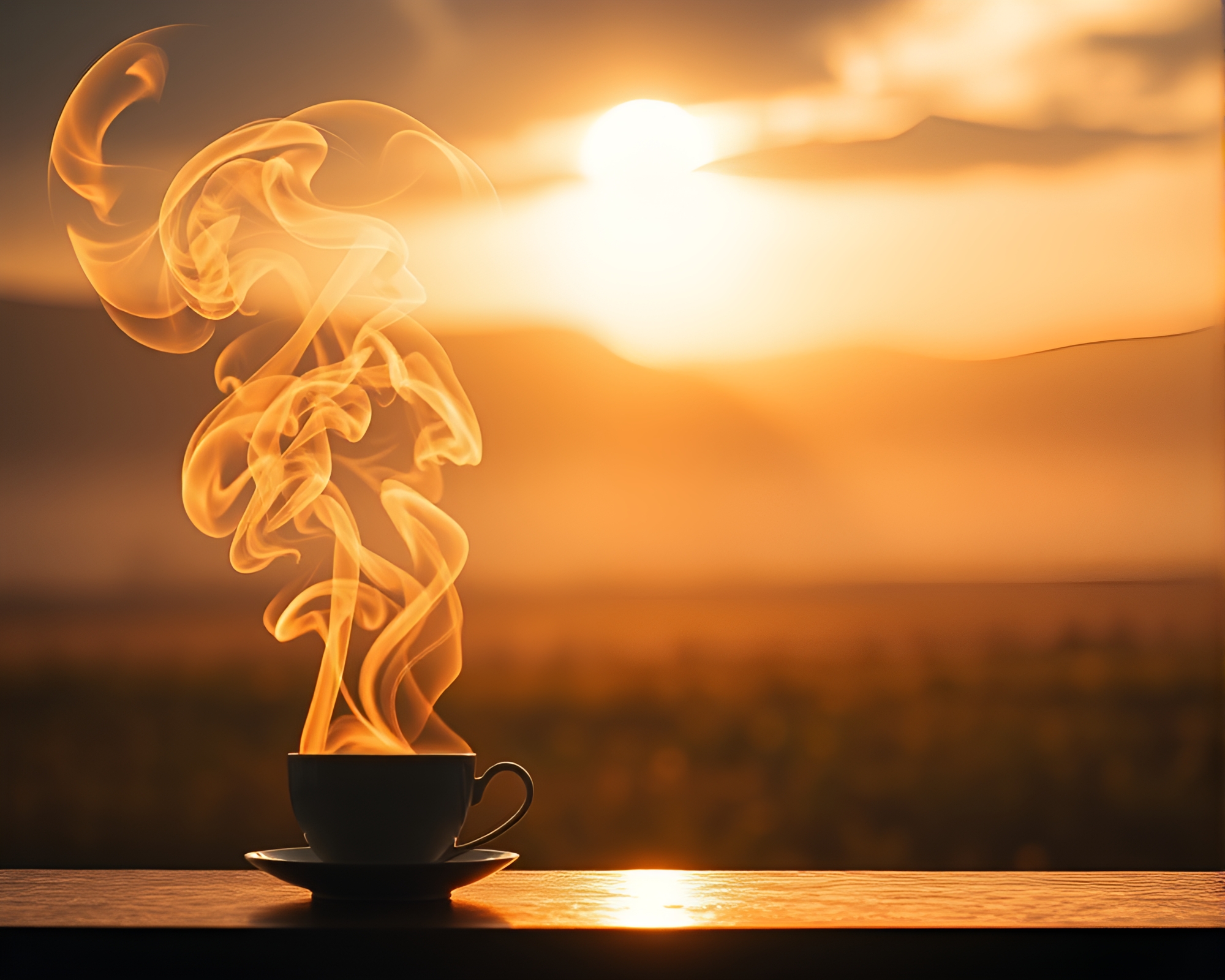 Enigmatic Tea Ritual with Smoke Plume Swirls – free AI stock image