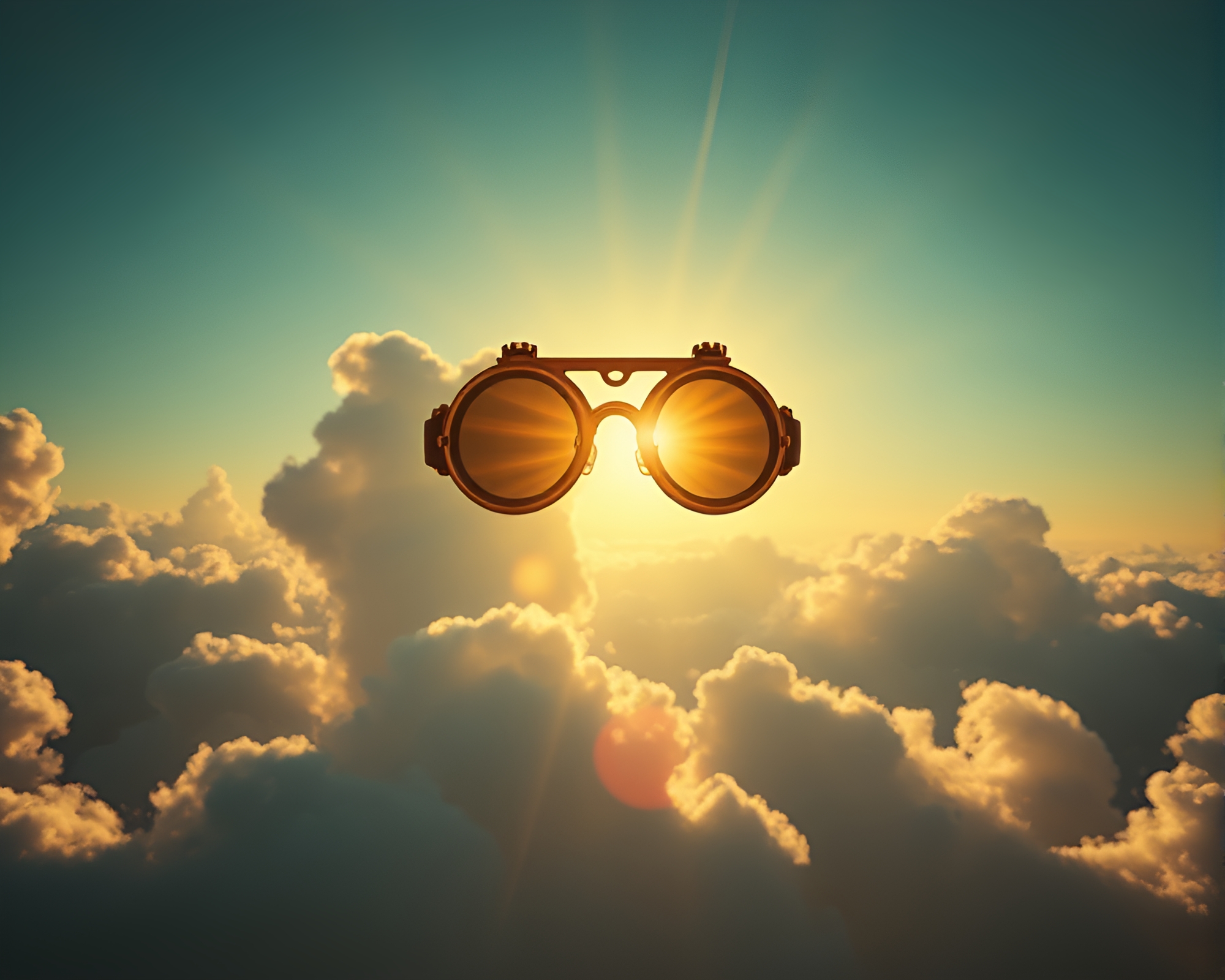 Steampunk Goggles Cloud Formation Solar Flare – free AI stock image