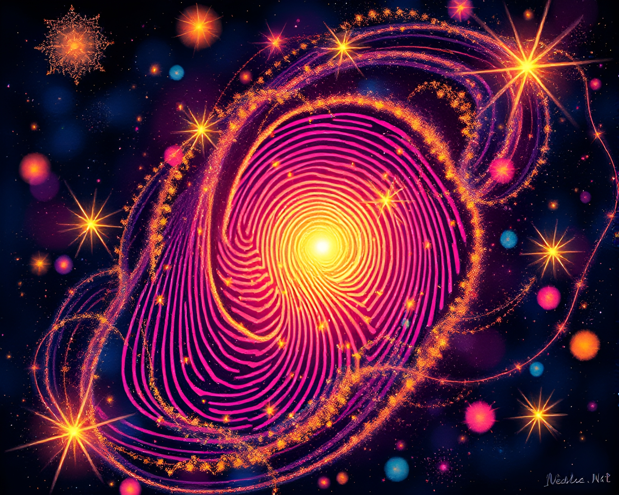 Fingerprint Swirl Fruit Tart Fantasy Illumination – free AI stock image