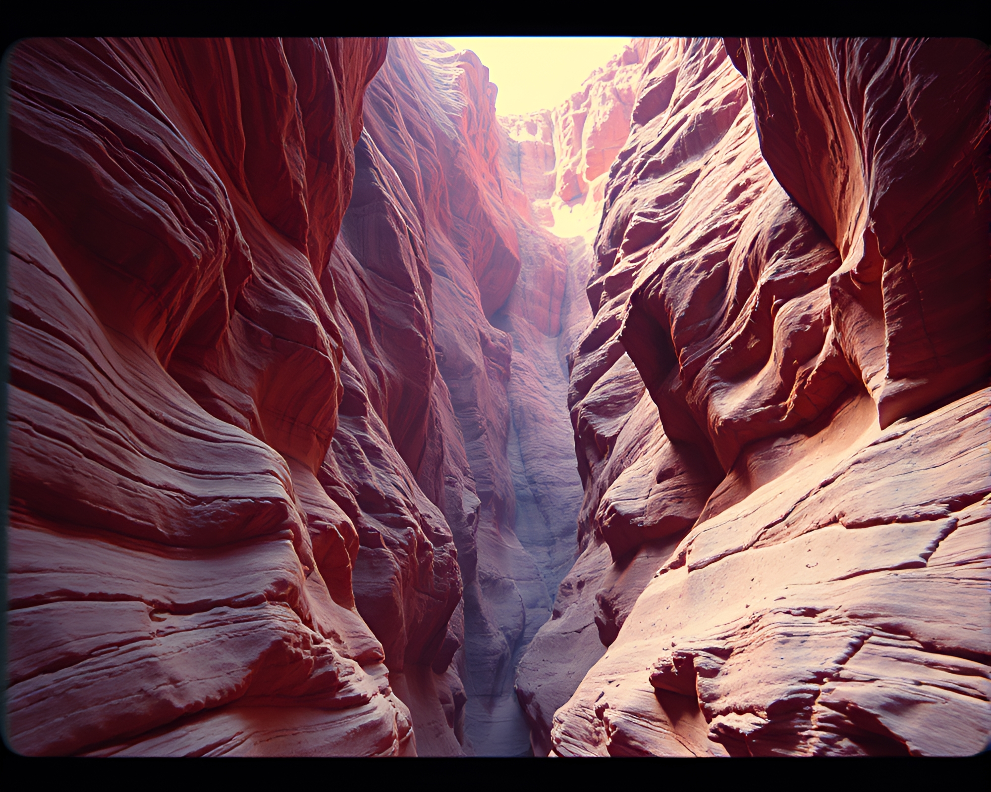 Retrowave Fabric Canyon with VHS Distortion – free AI stock image