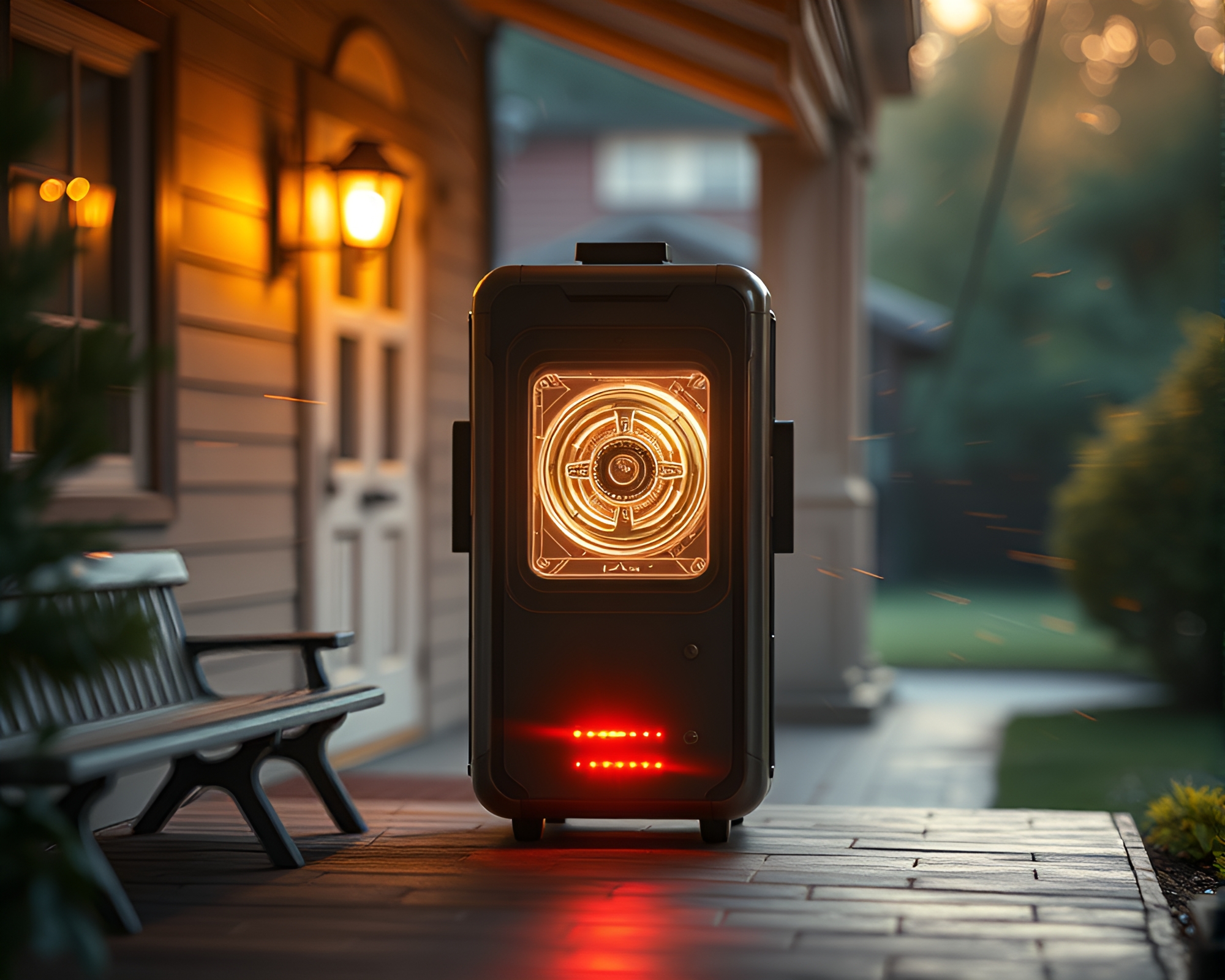 Quantum Teleportation Experiment in Warm Porchlight – free AI stock image