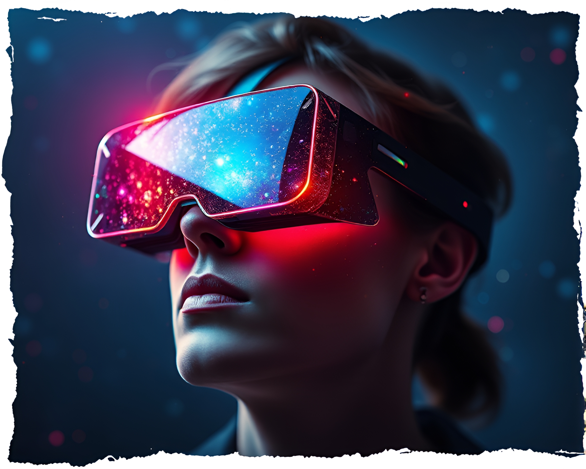 Futuristic Augmented Reality Galaxy Spotlight – free AI stock image