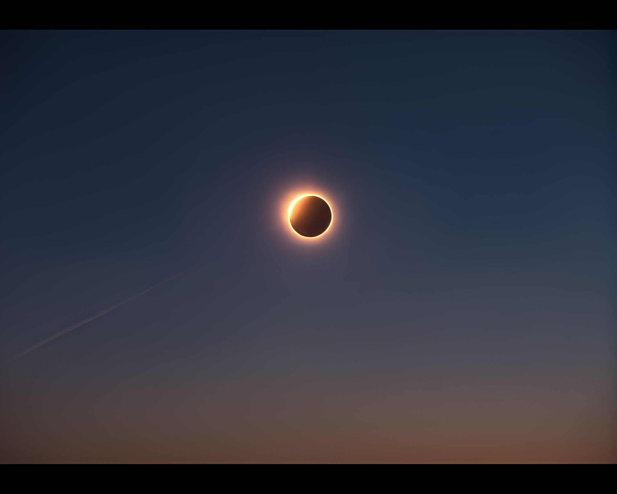 Solar Eclipse Scan Lines at Twilight – free AI stock image