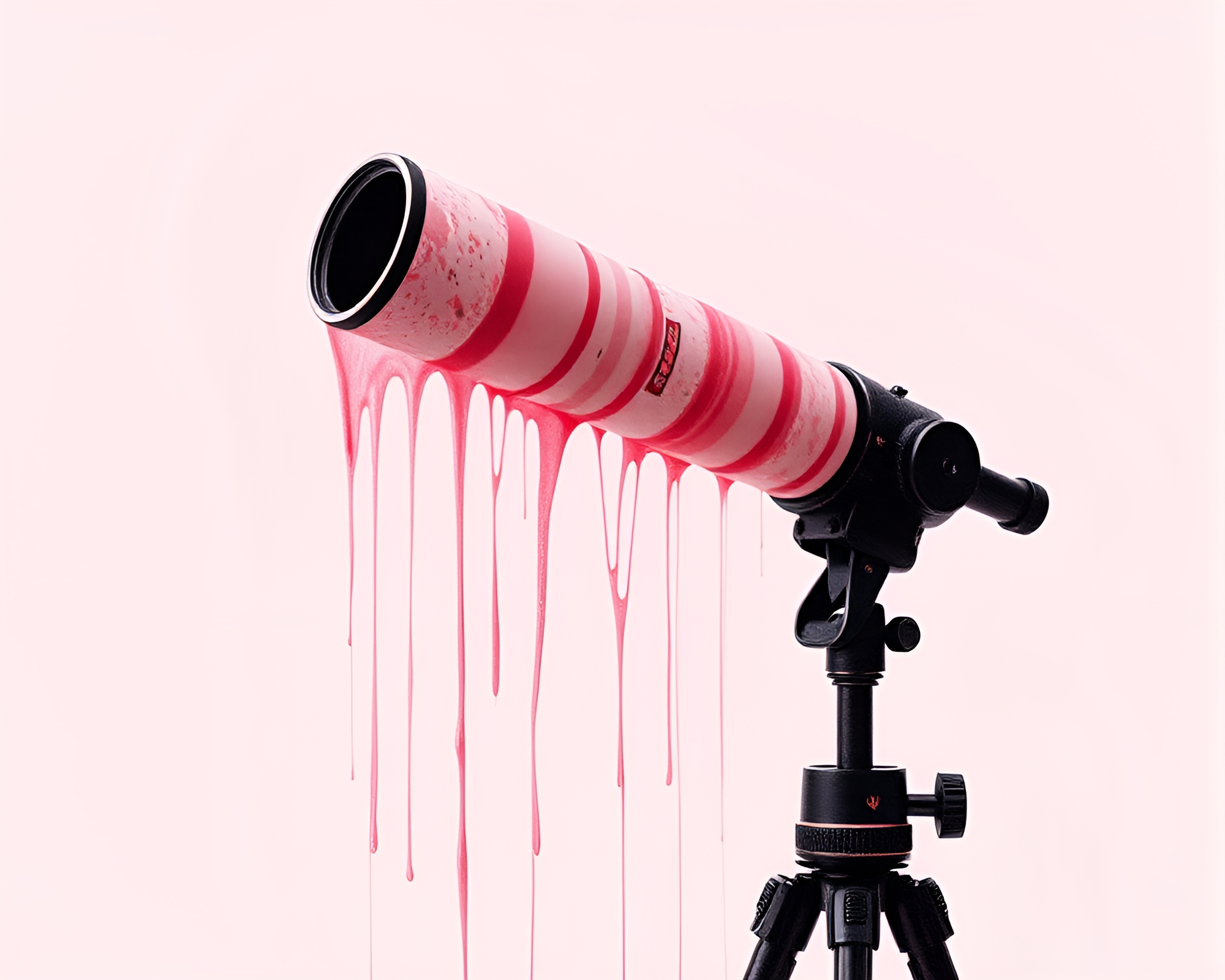Ink Wash Telescope Gazing – free AI stock image