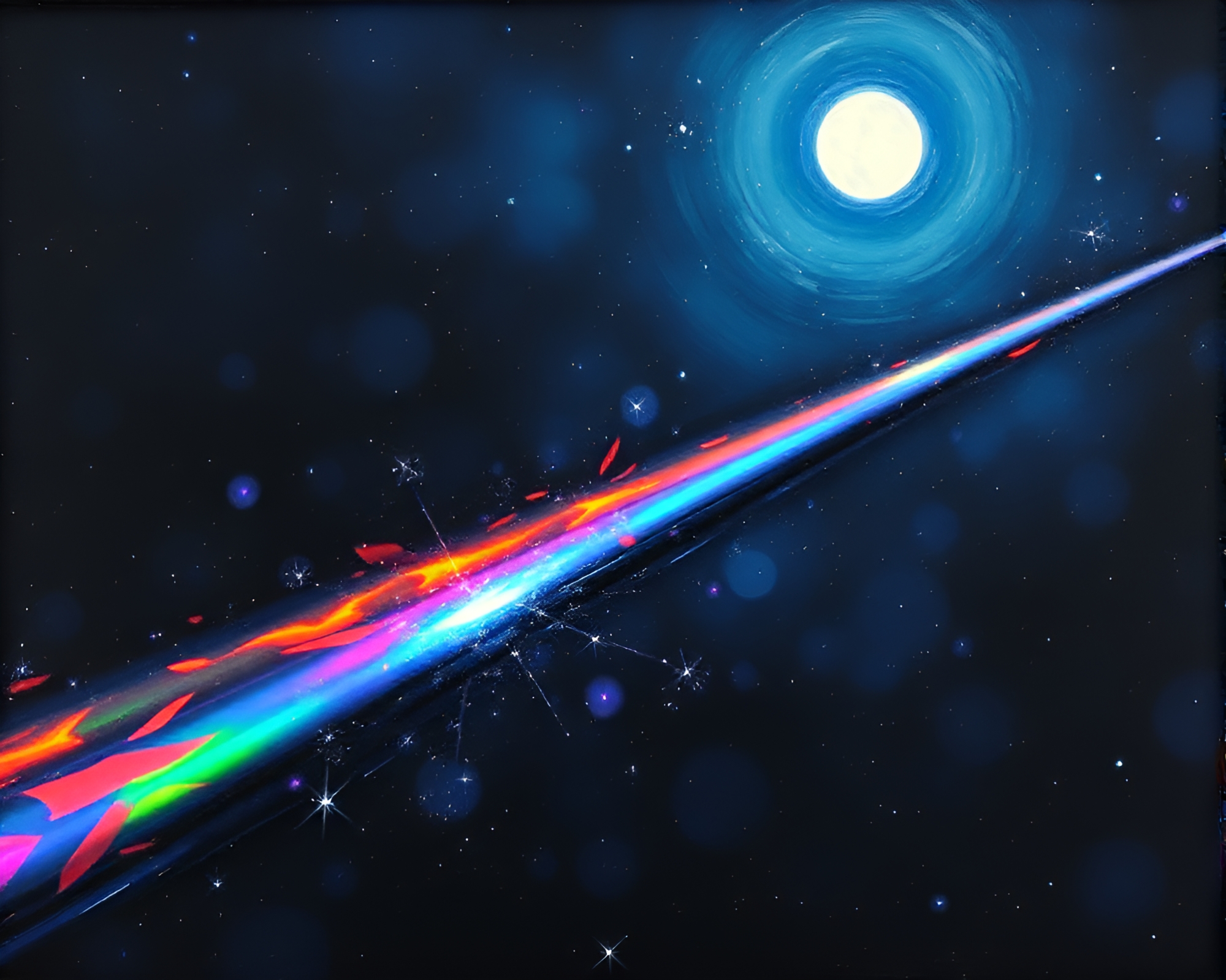 Iridescent Soap Film Plasma Rifle Action Painting – free AI stock image