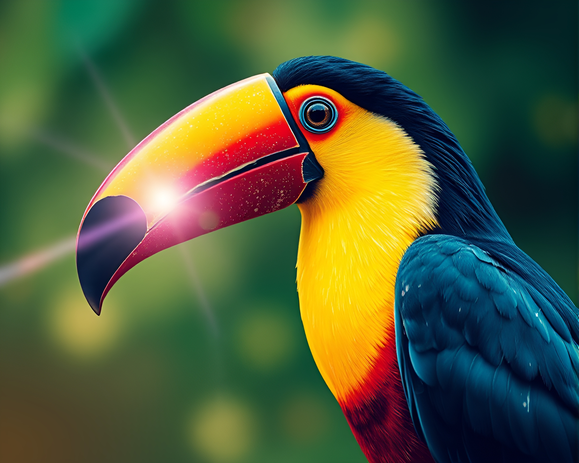 Toucan Stitched Pattern – free AI stock image
