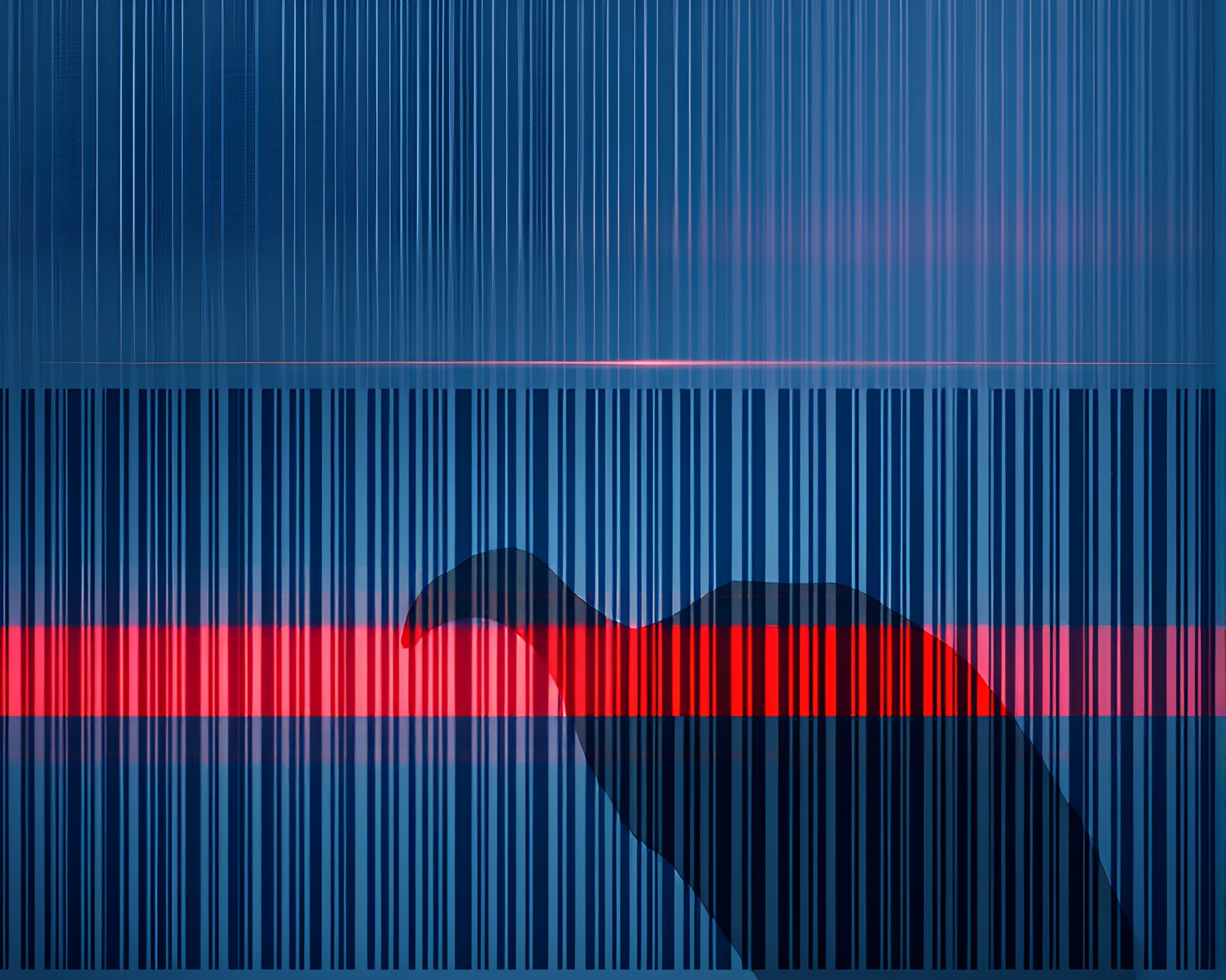 Barcode Eagle Soaring in Sumi-e Style Light Leaks – free AI stock image