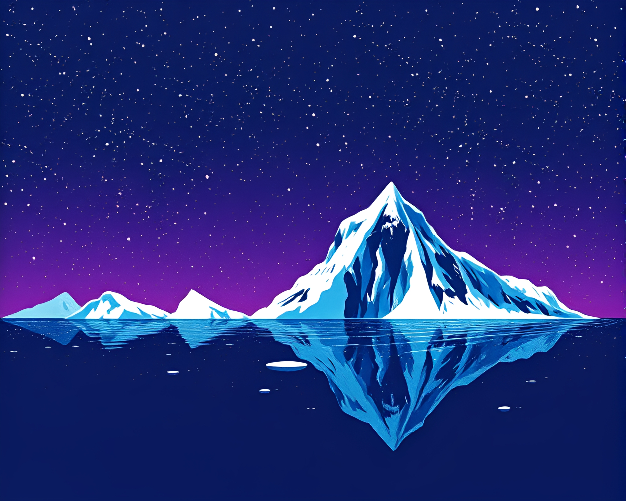 Arctic Iceberg Serenity Under Ultraviolet Skies – free AI stock image