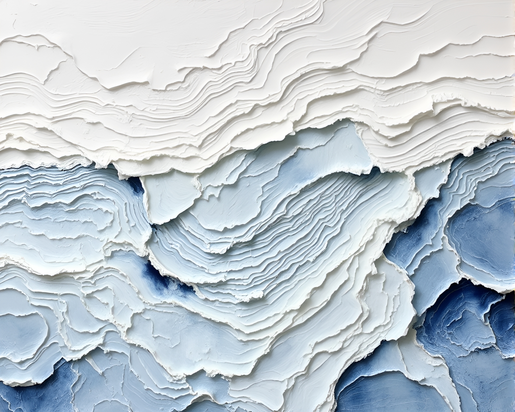 Impressionist Leviathan Rising in Ivory White Oil Painting – free AI stock image