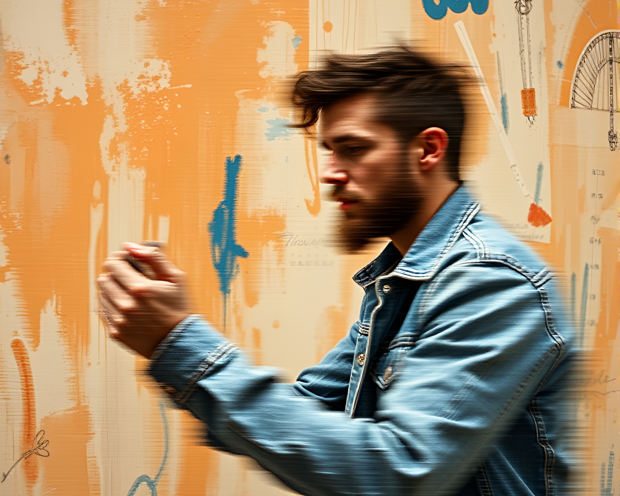 Dynamic Murano Glass Art in Faded Denim Lighting – free AI stock image