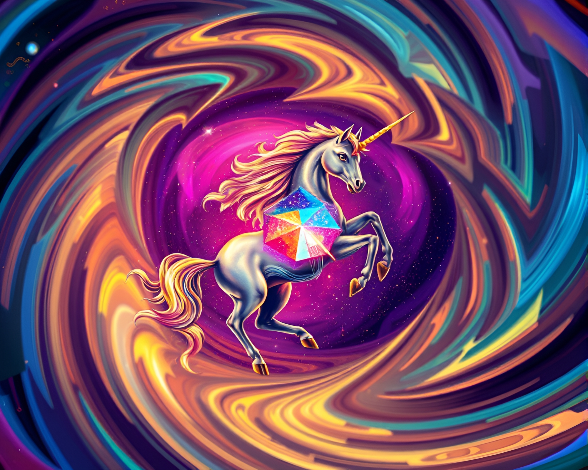 Twisting Vortex Prism Centaur: A Pointillist Masterpiece – free AI stock image