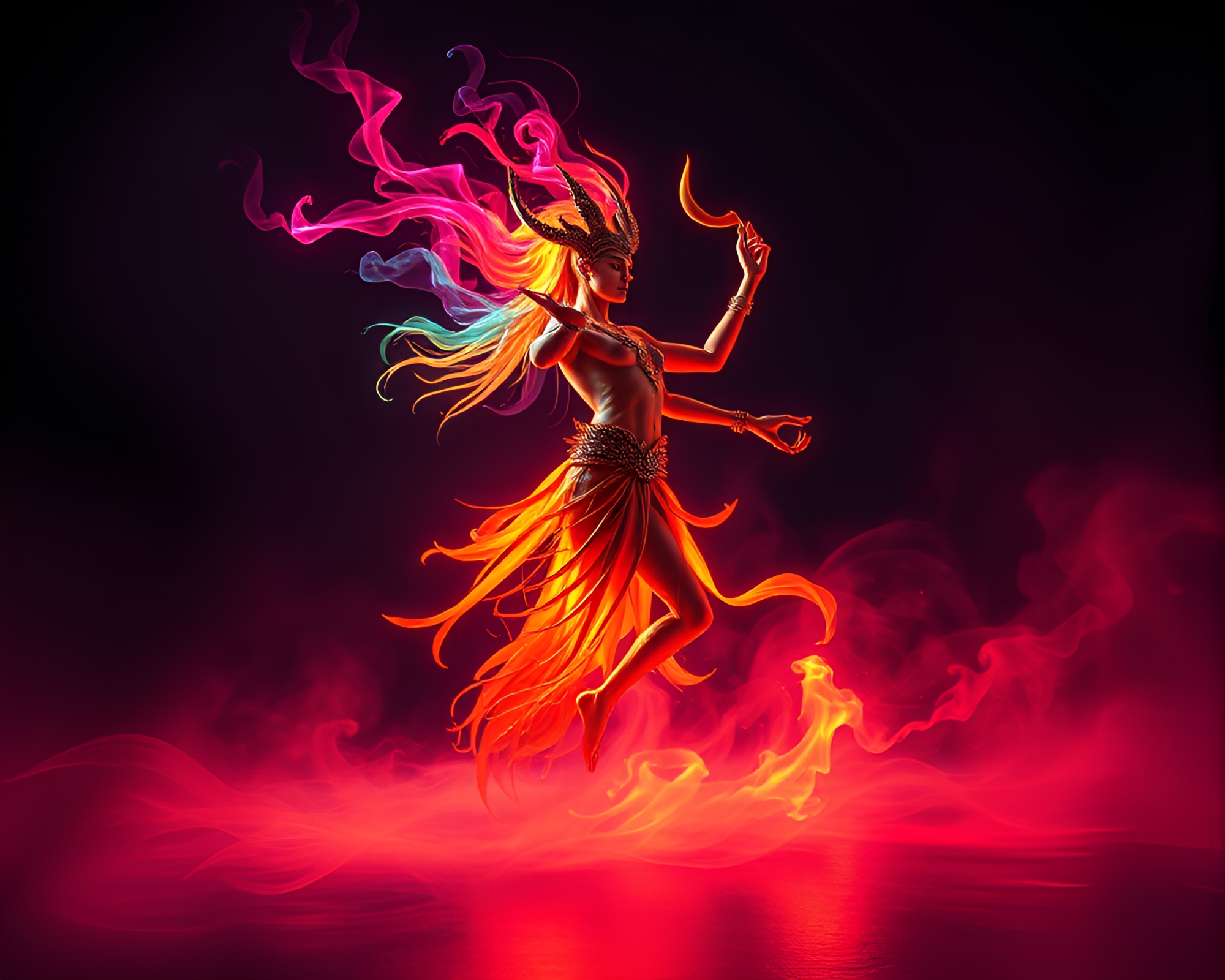 Surreal Djinn Encounter with Tilted Twist – free AI stock image