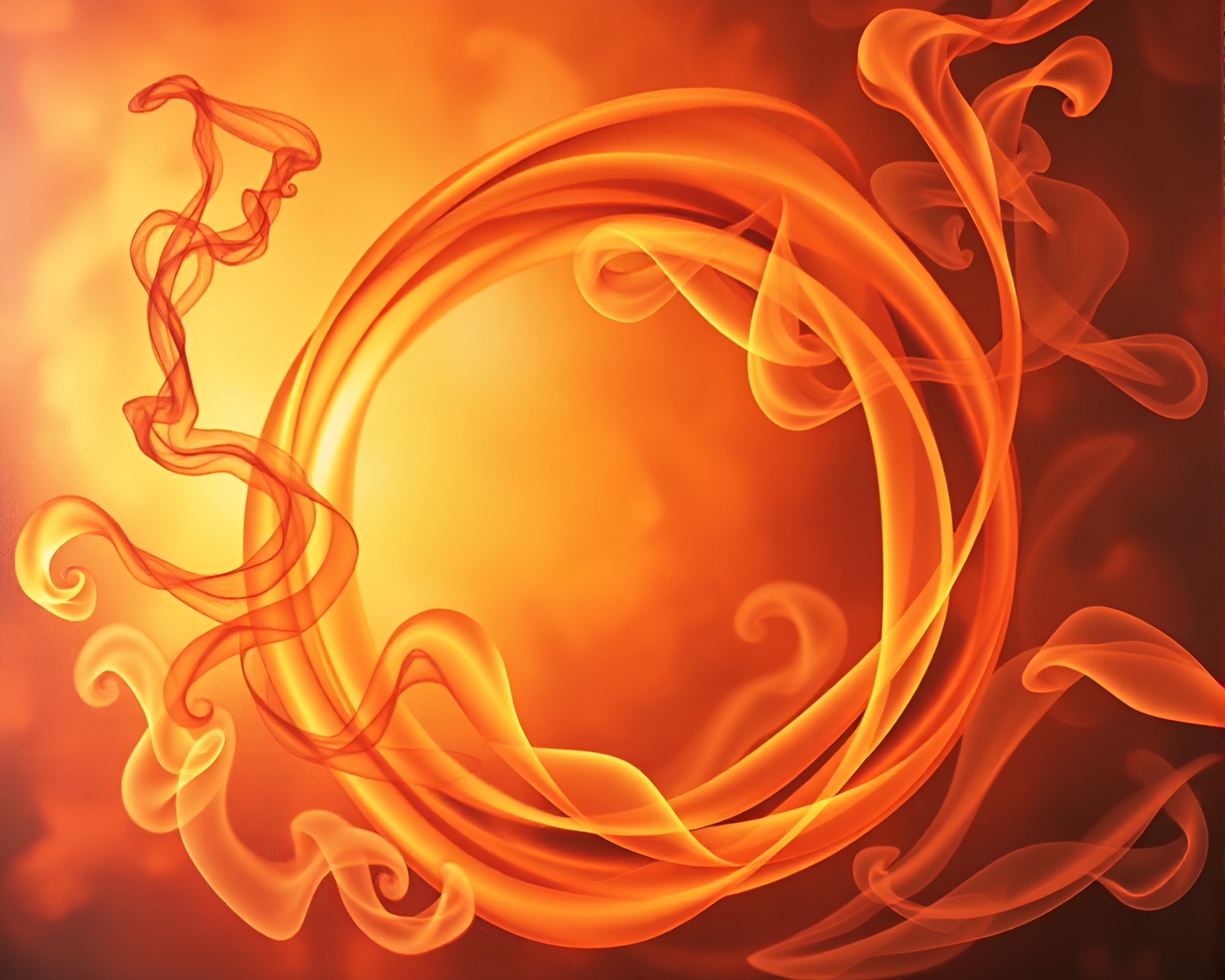 Satin Ribbon Smoke Rings at Golden Hour Mural – free AI stock image