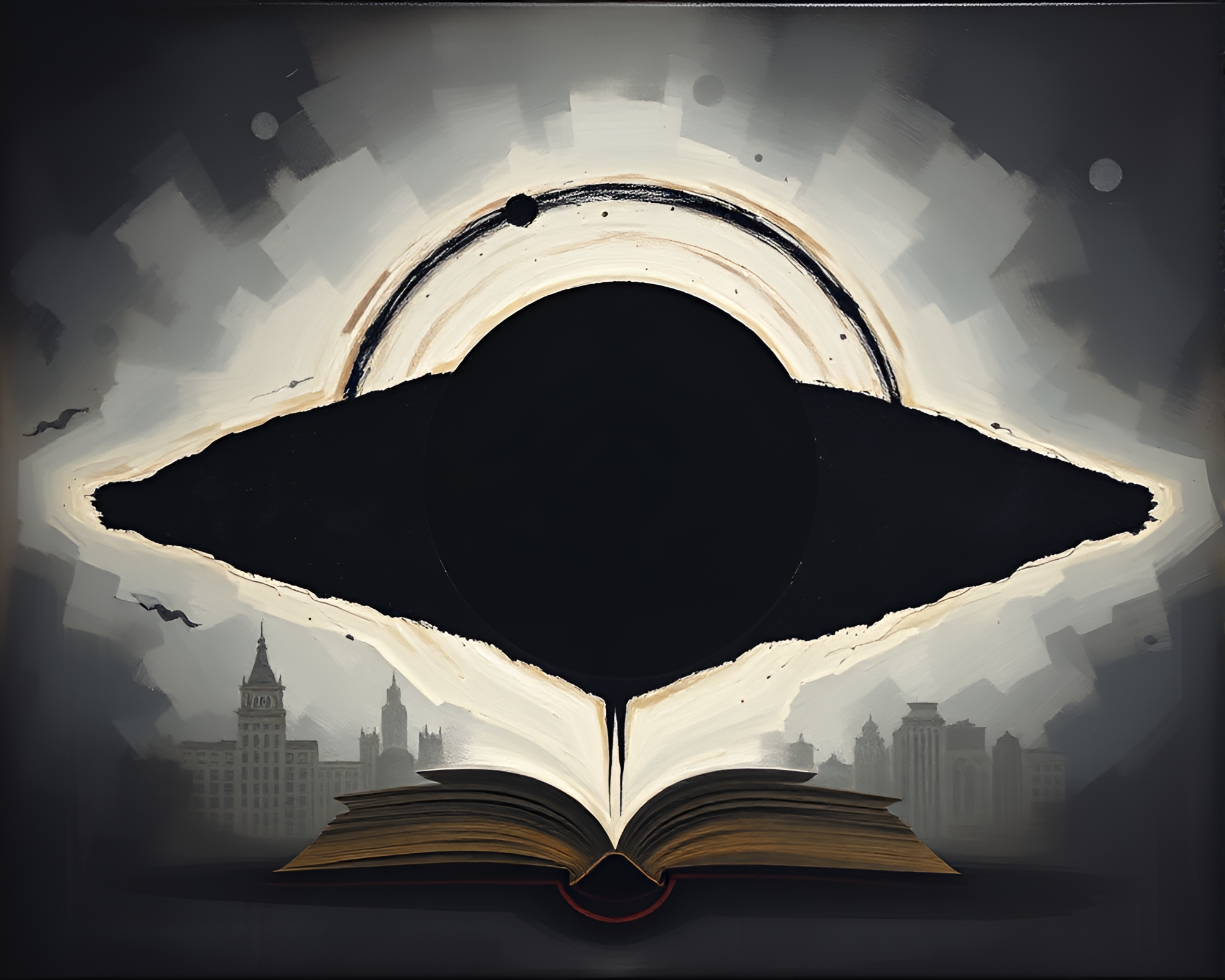 Leather-bound Diary in Eclipse Shadow Acrylic Painting – free AI stock image