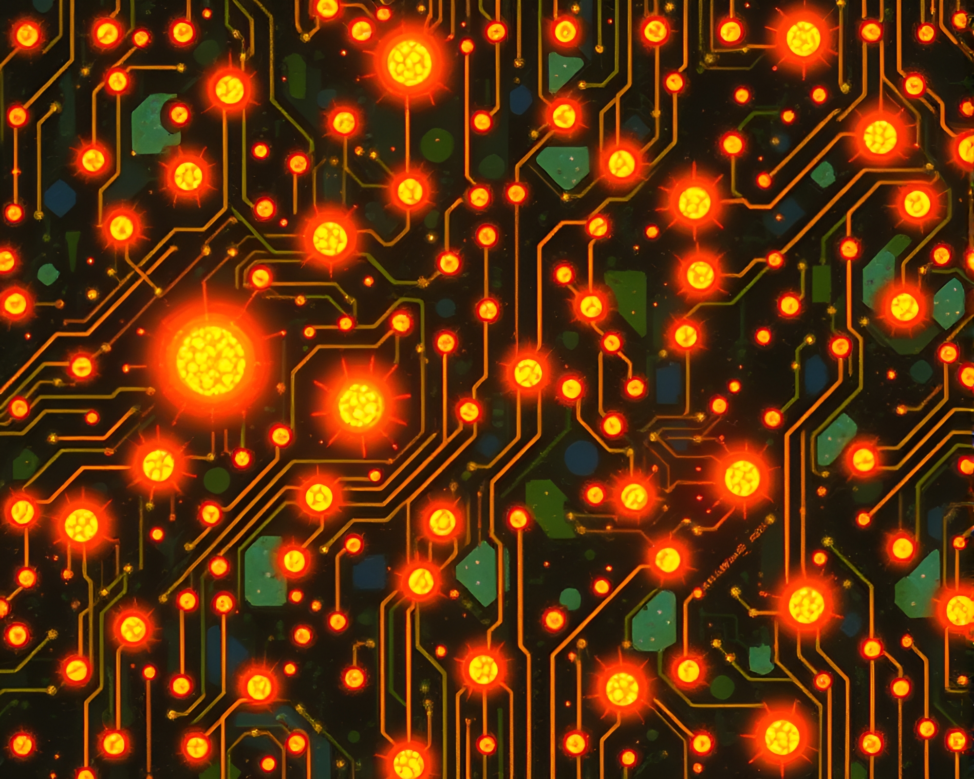 Ethereal Circuitry: Solar Flare Glow – free AI stock image