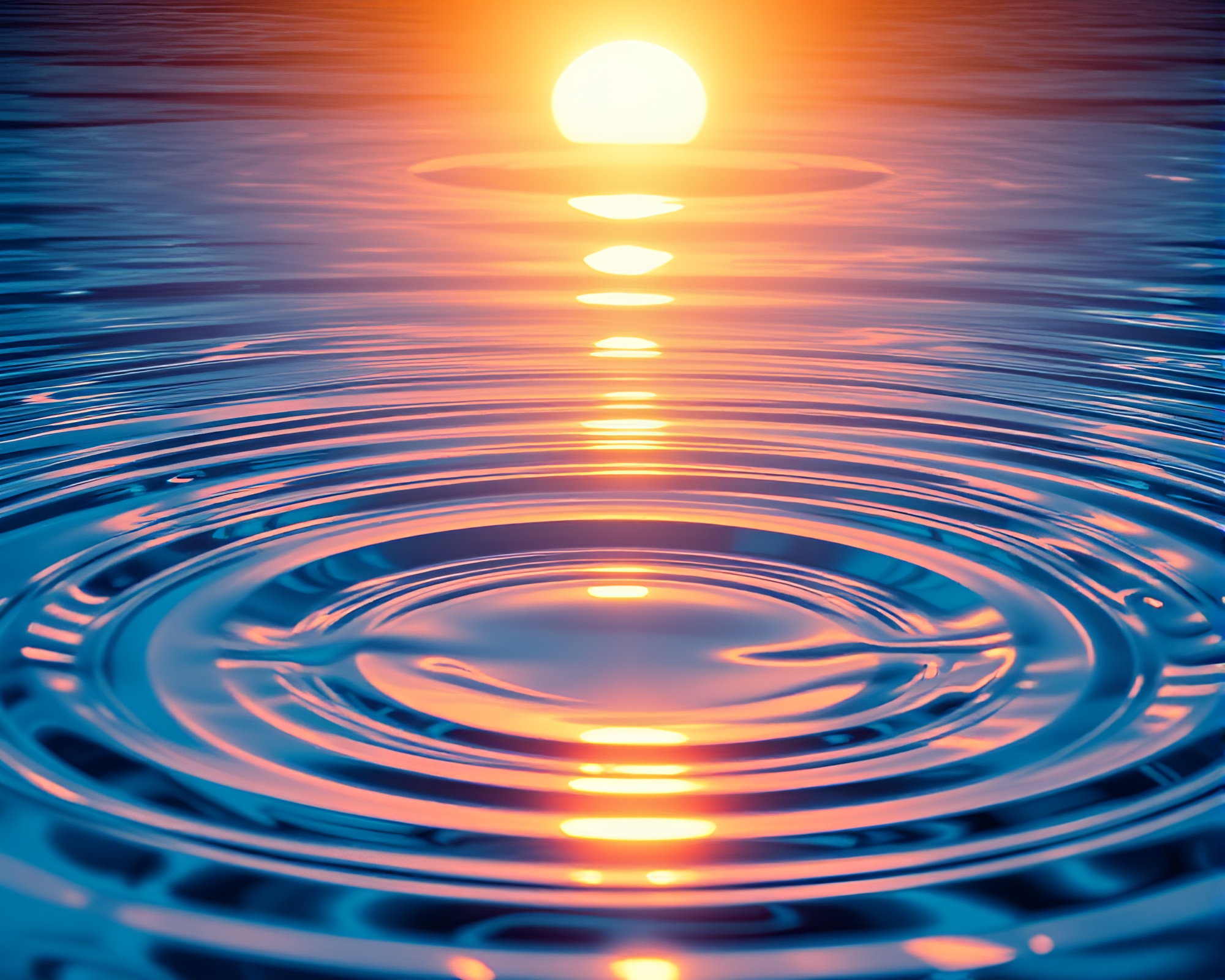 Synthwave Reflection Ripples: Solar Flare Glow Medical Illustration – free AI stock image
