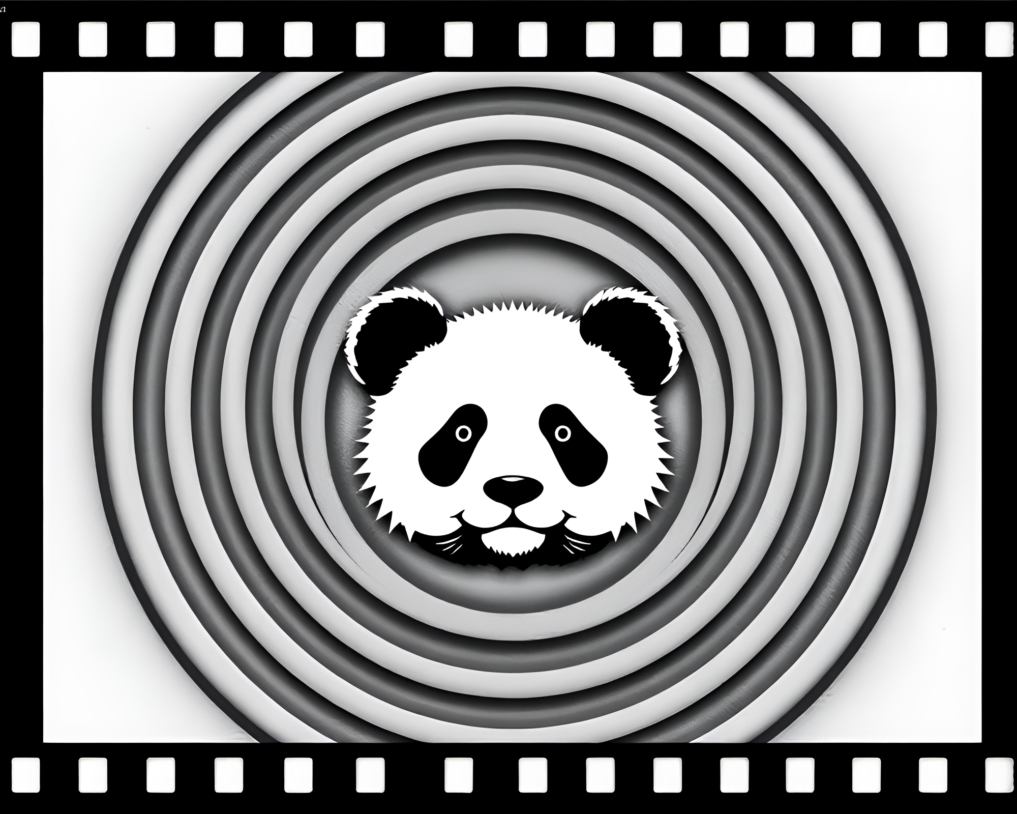 Panda in Dreamy Concentric Circles – free AI stock image