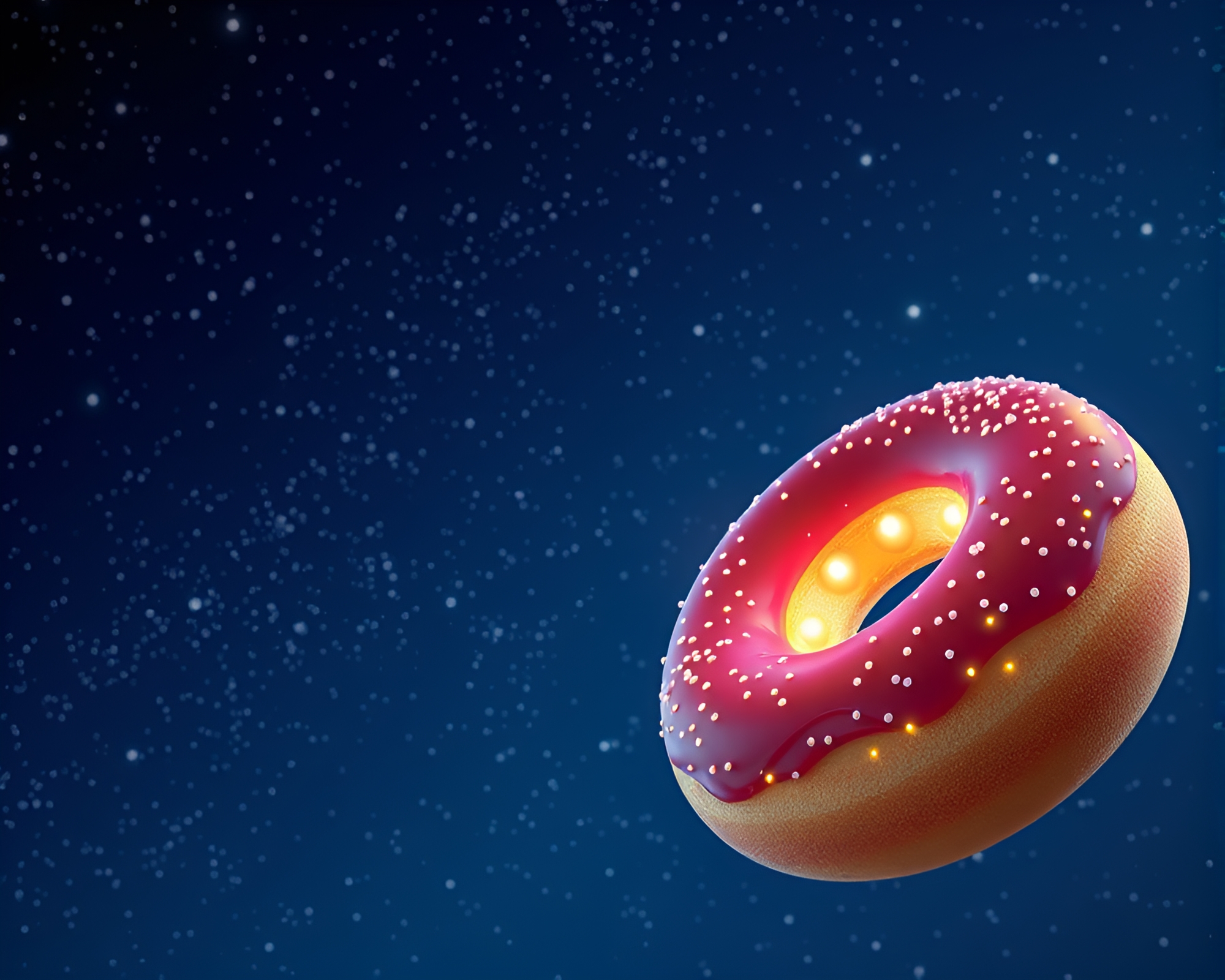 Jelly-filled Doughnut Night Sky CGI Render – free AI stock image