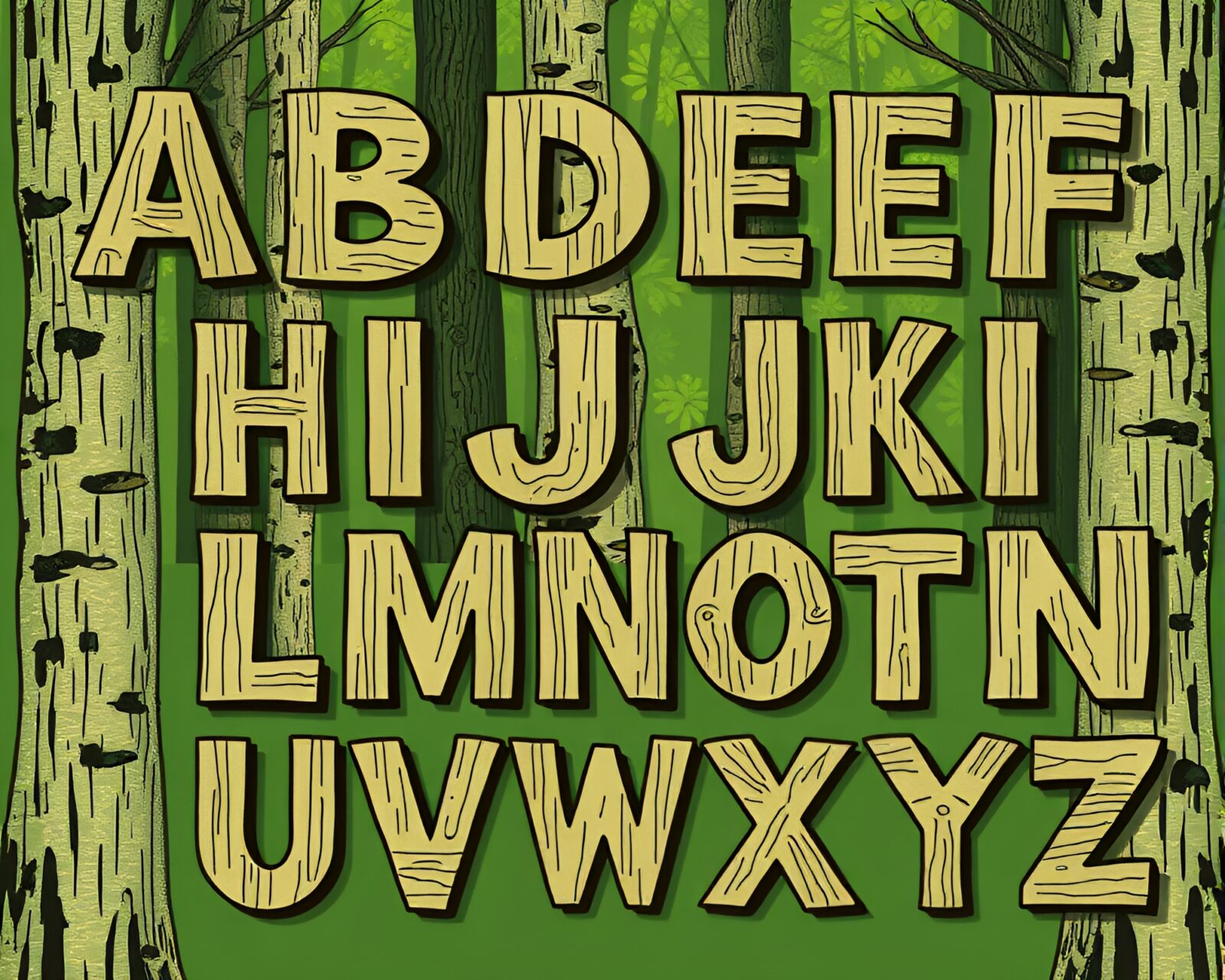 Intricate runic symbols woven within rich forest textures