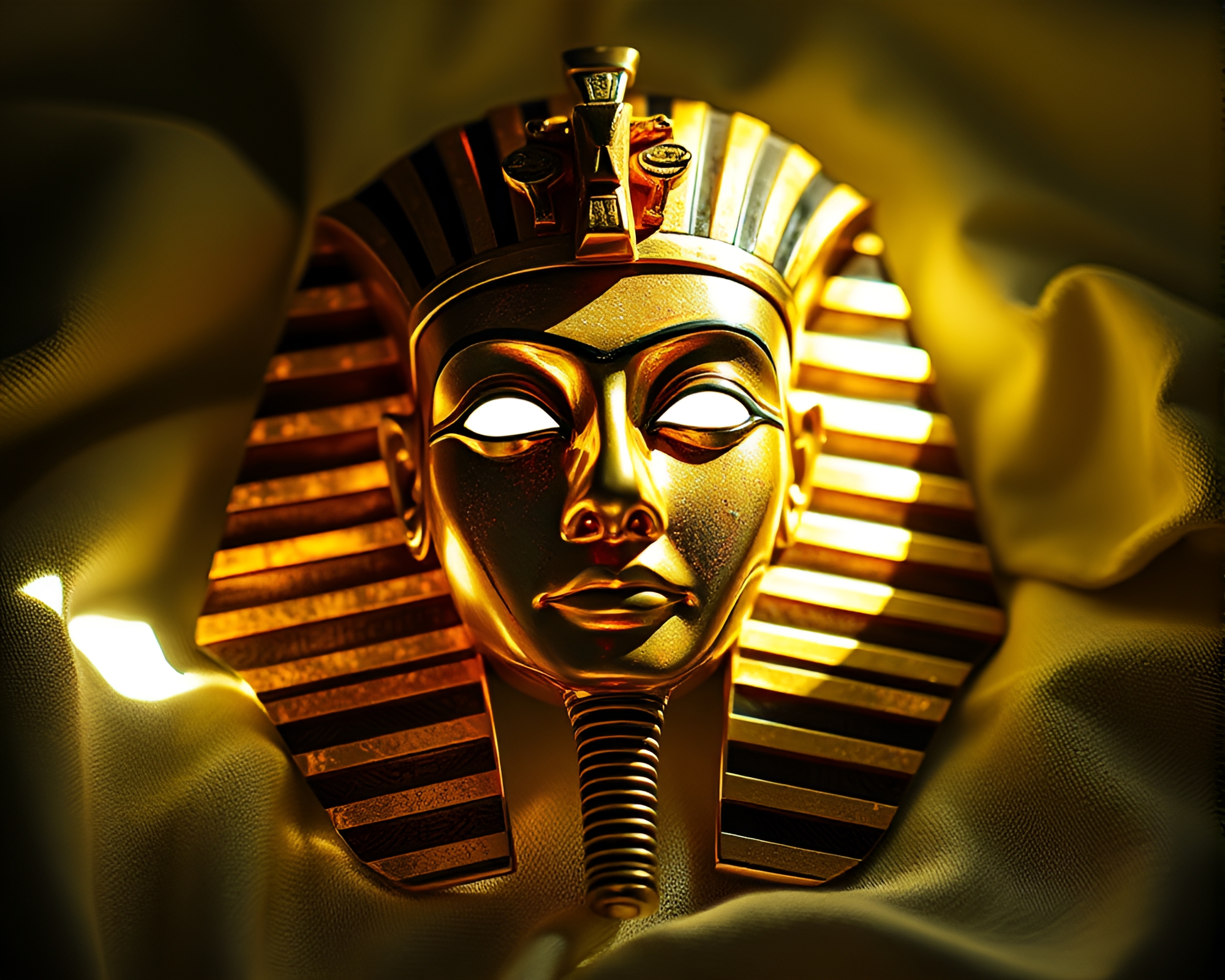 Pharaoh’s Mask Among Leaf Litter – free AI stock image