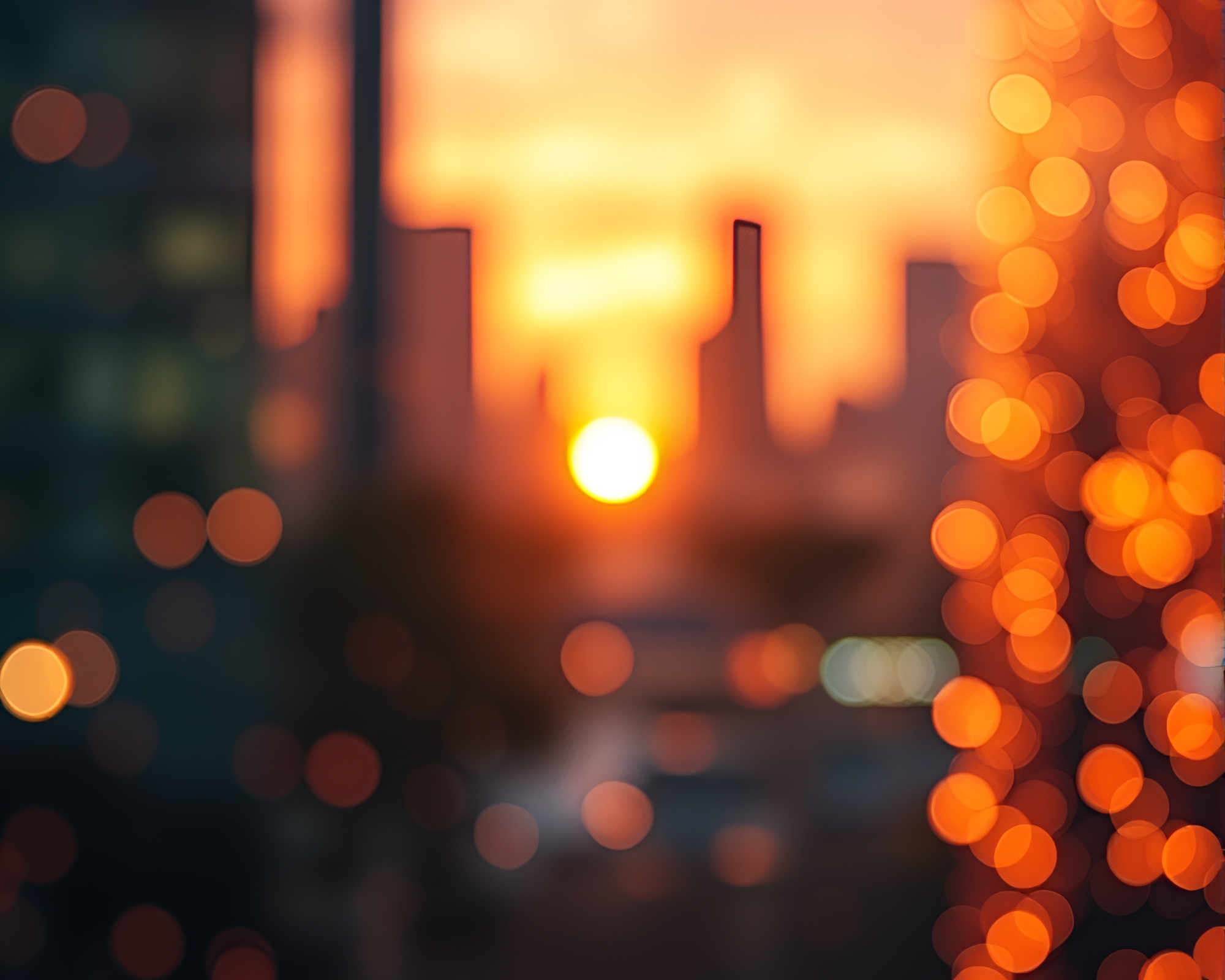 Maximalist AR Overlay During Golden Hour Bokeh – free AI stock image