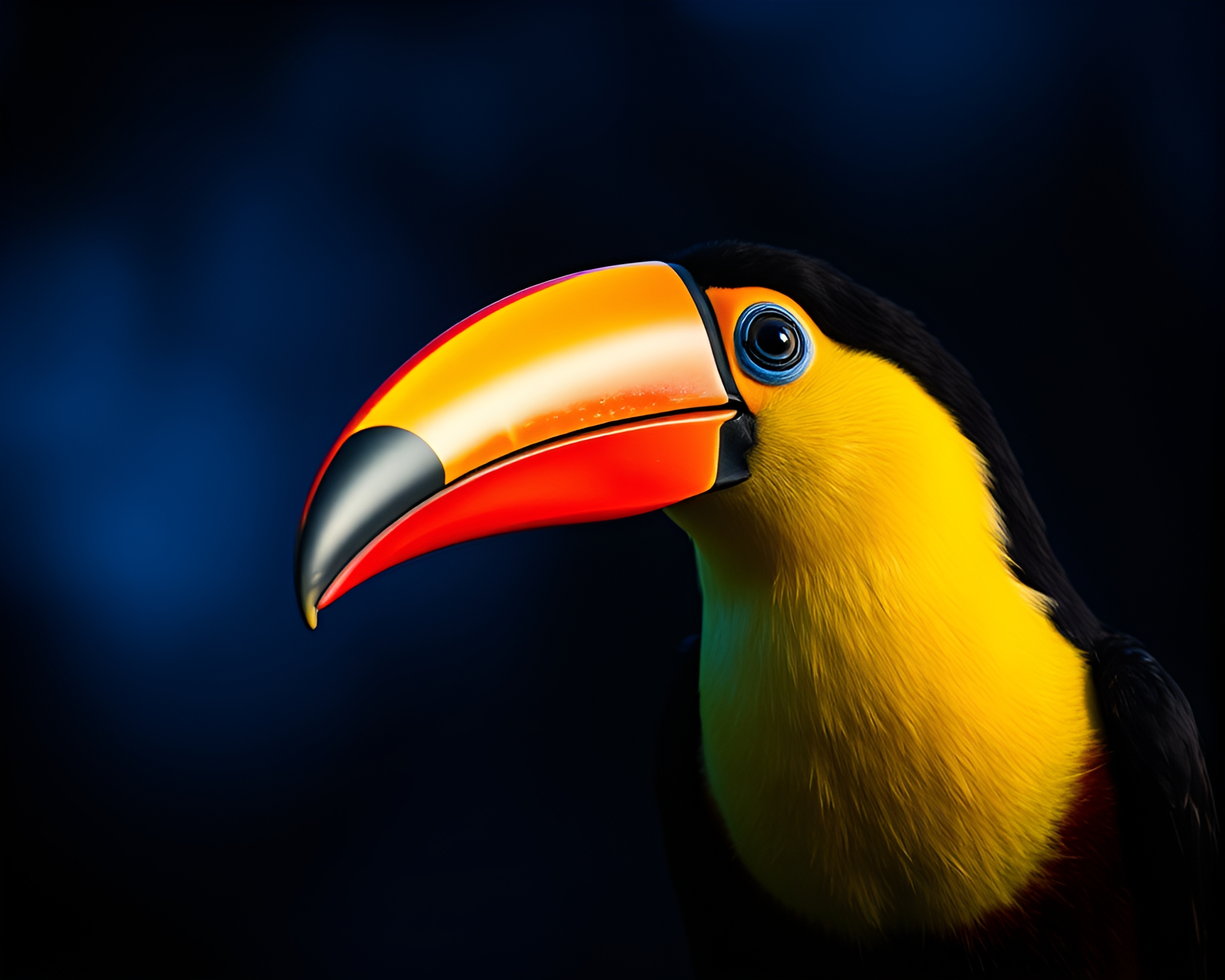Majestic Toucan Silhouetted Against Twilight Sky – free AI stock image