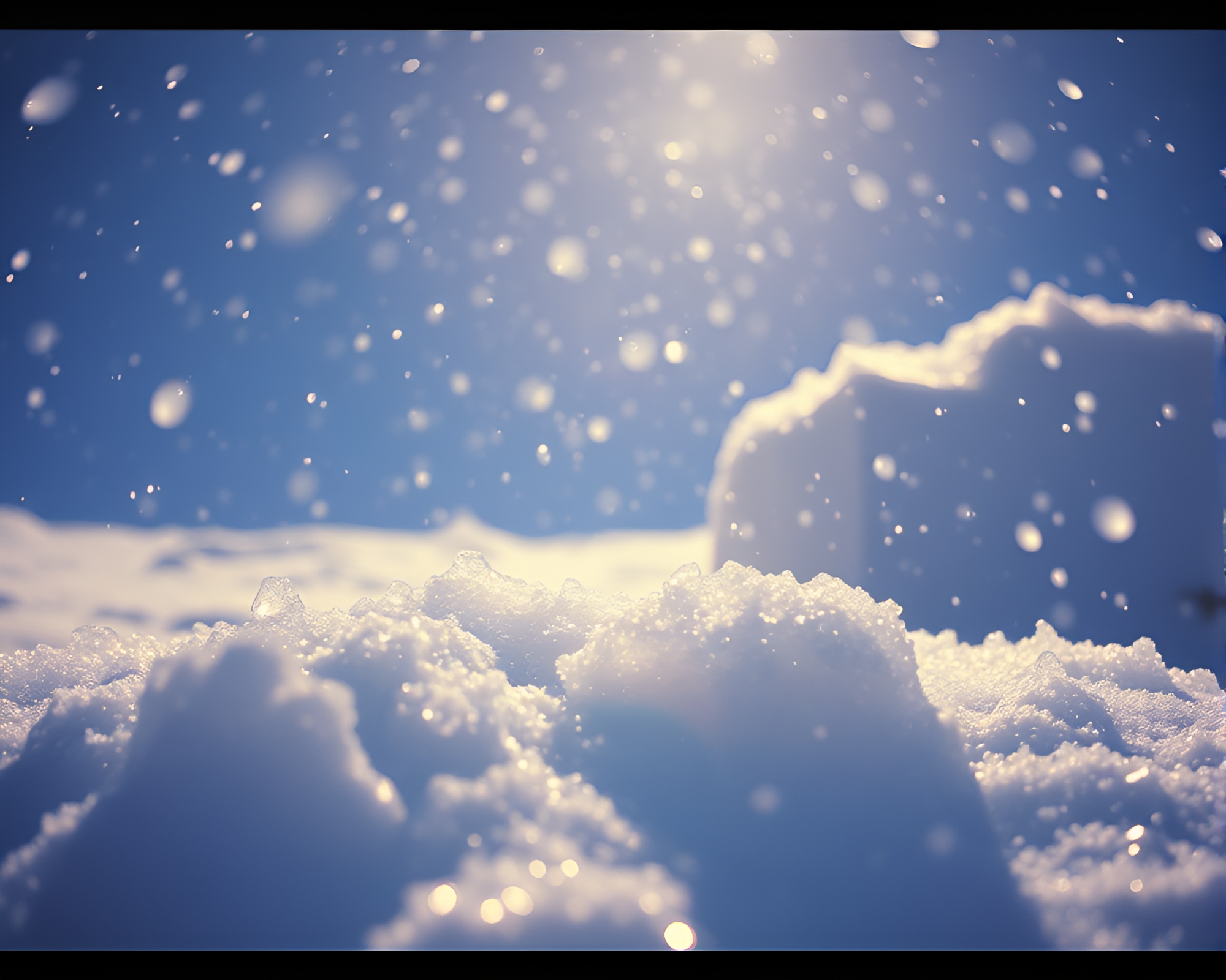 Majestic Hot Spring Ice Crystals Illuminated by 80s Snow-Kissed Light – free AI stock image