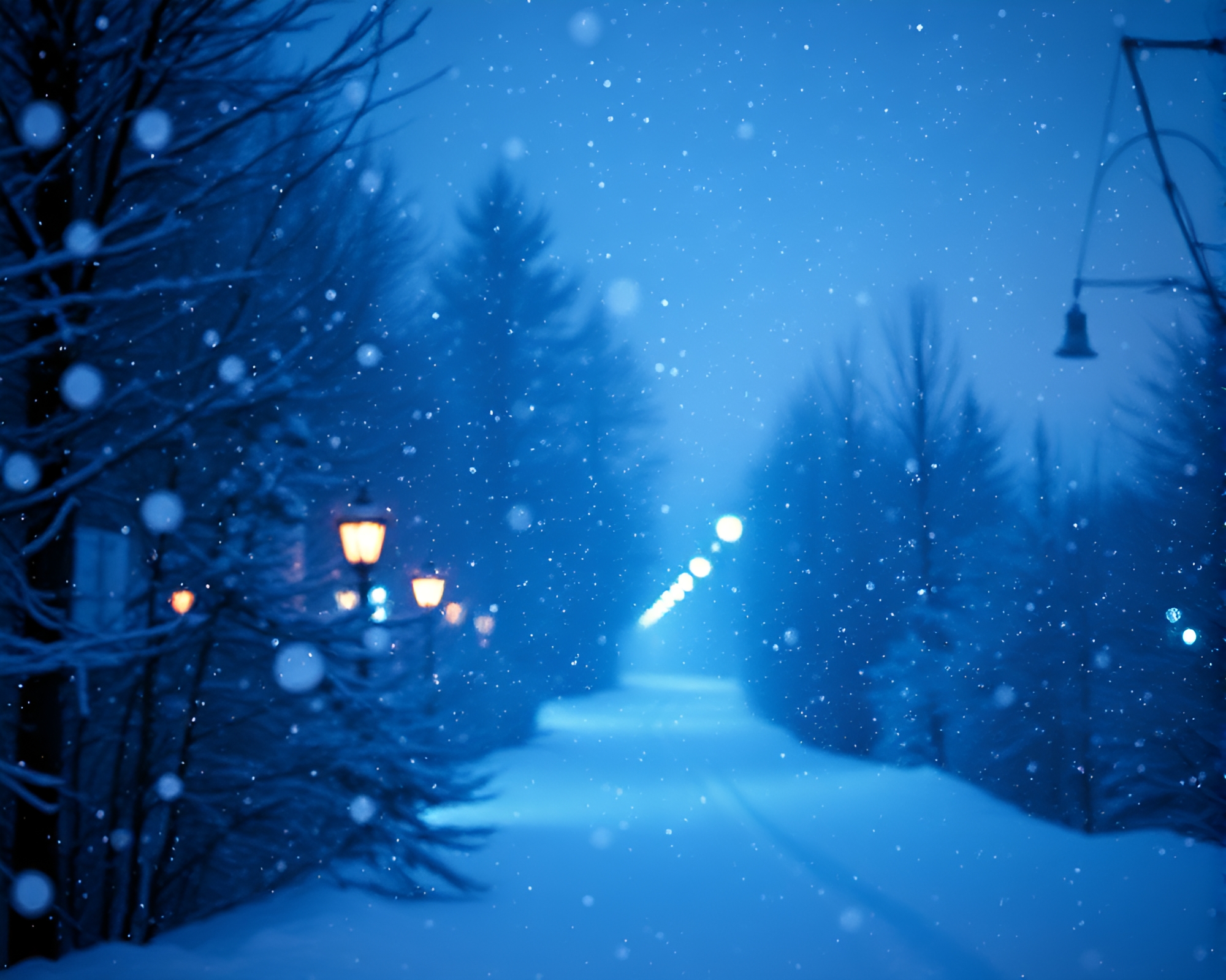Glistening Synthwave Snowflakes: Contoured Winter Wonderland – free AI stock image