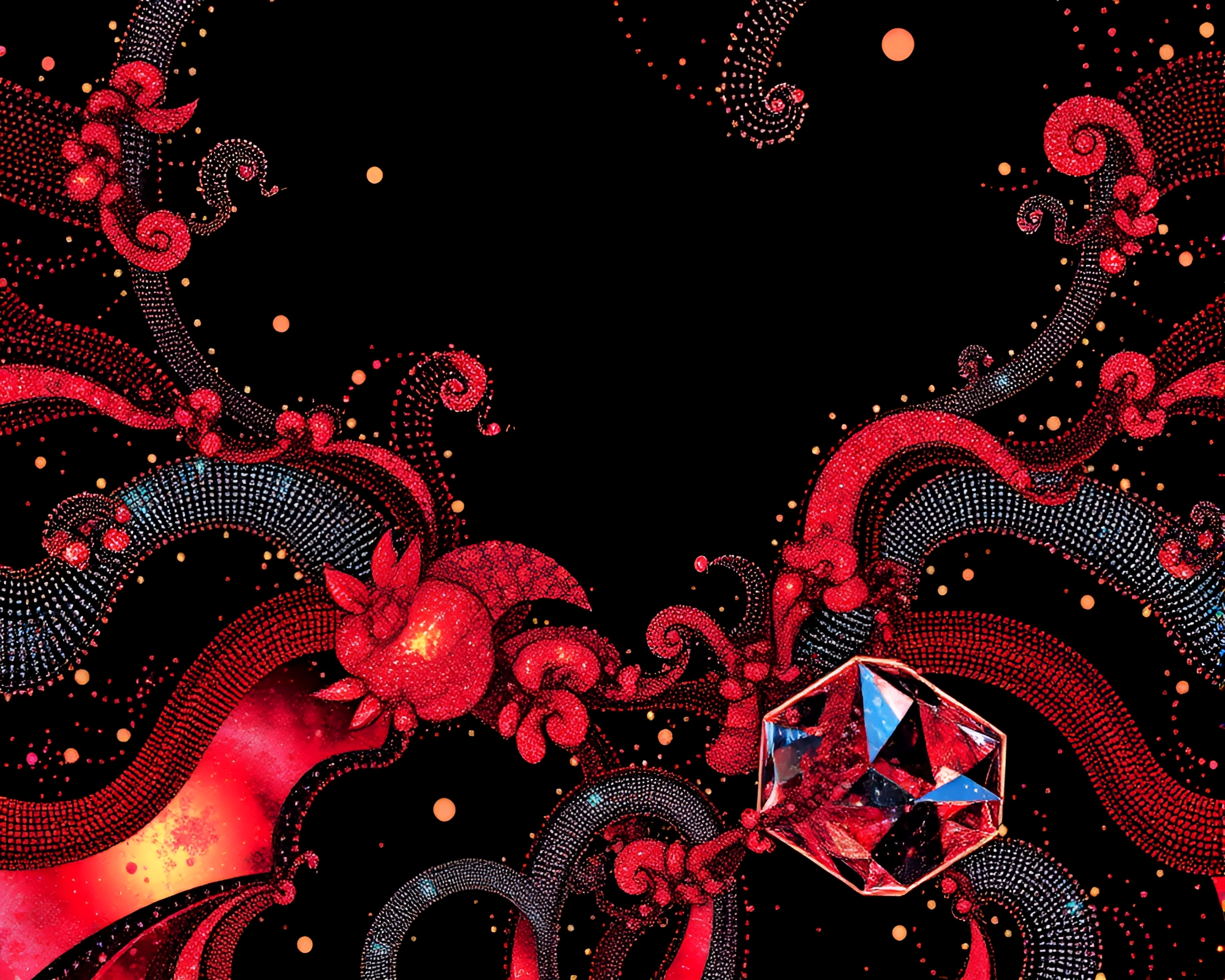 Silk Kimono Refracted in Vector Halftone Fractals – free AI stock image