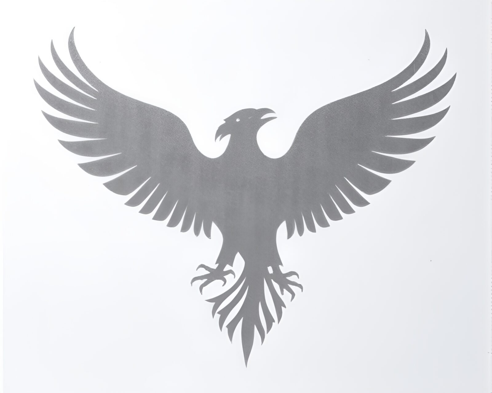 Majestic phoenix rising in screen printed graphite hues