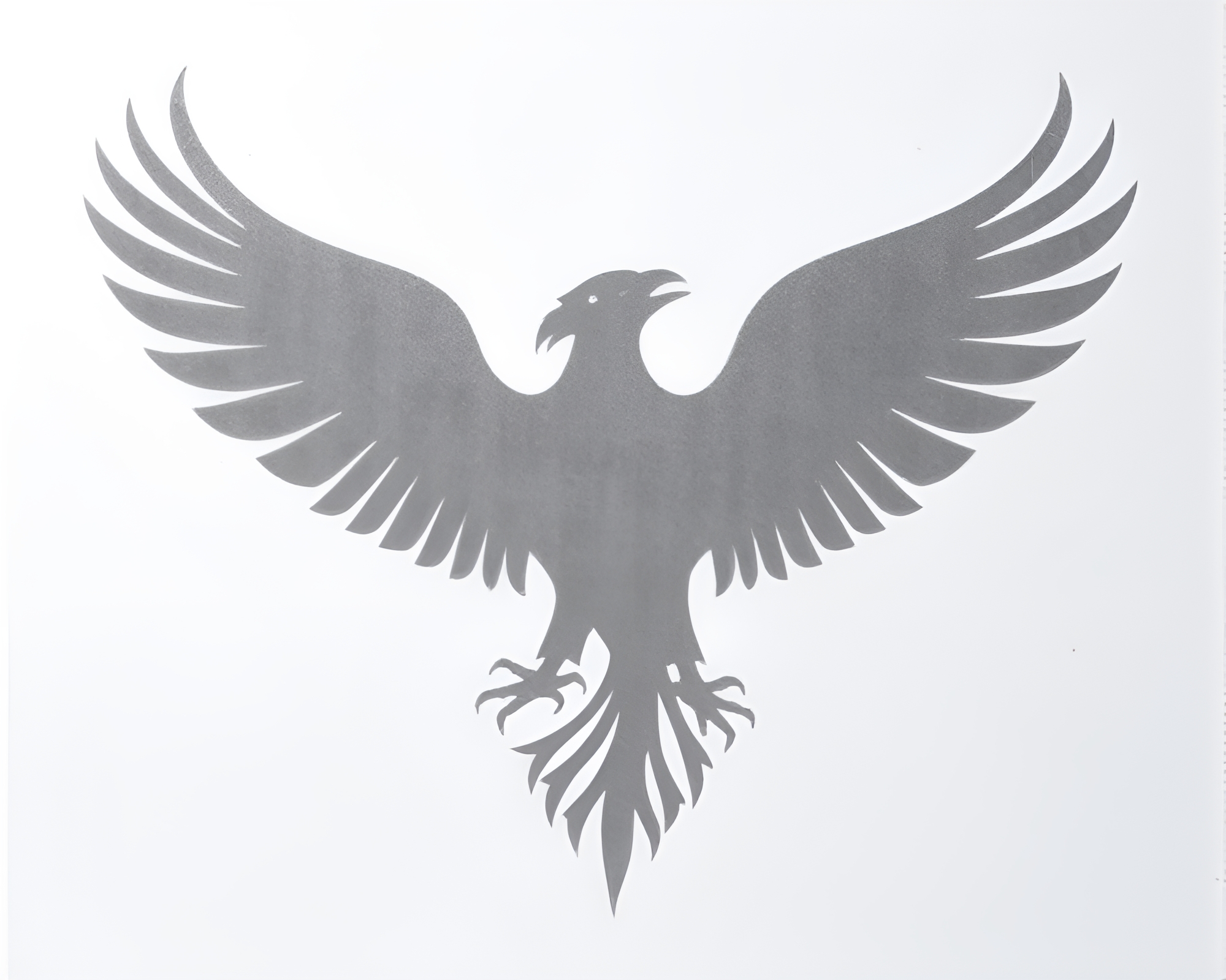 Phoenix emerging from gray stencil shadows – free AI stock image