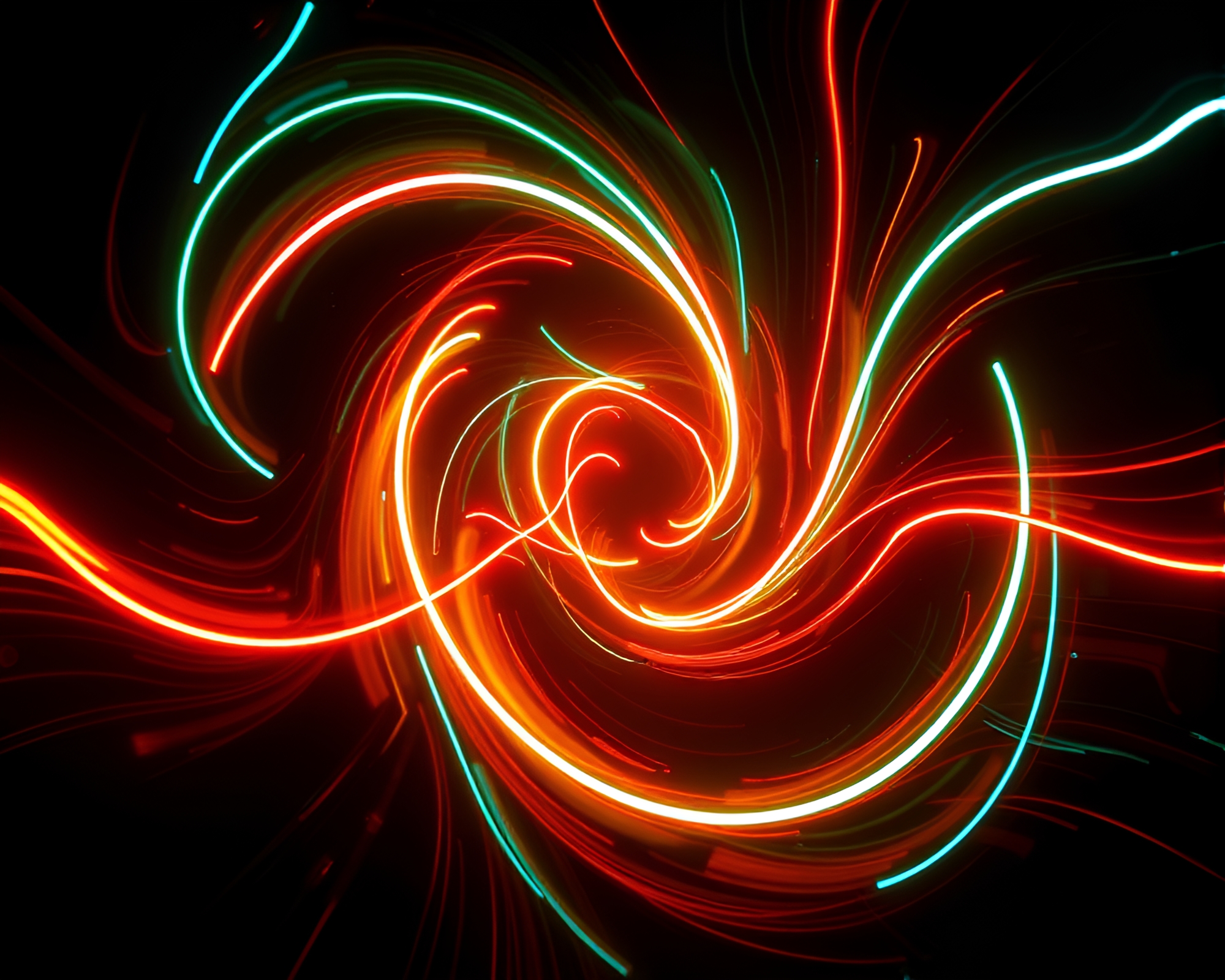 Neon Vortex: Kinetic Art Light Leak Twist – free AI stock image