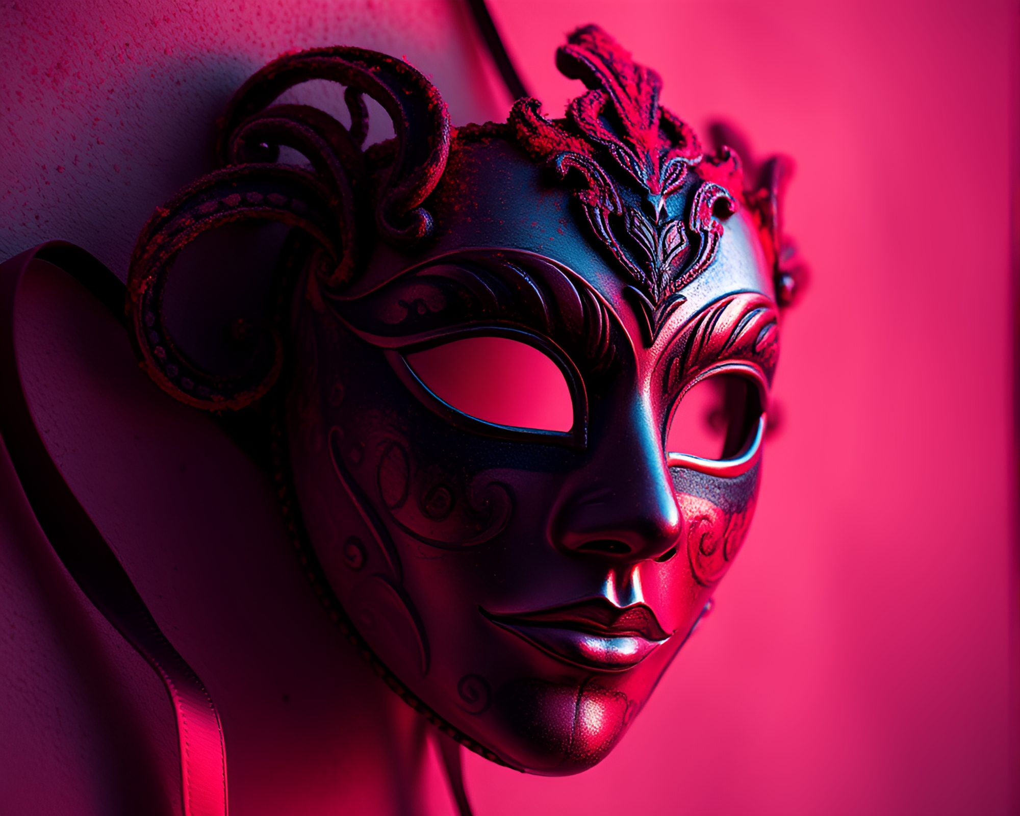 Dust Overlay Venetian Mask Duochrome Art – free AI stock image