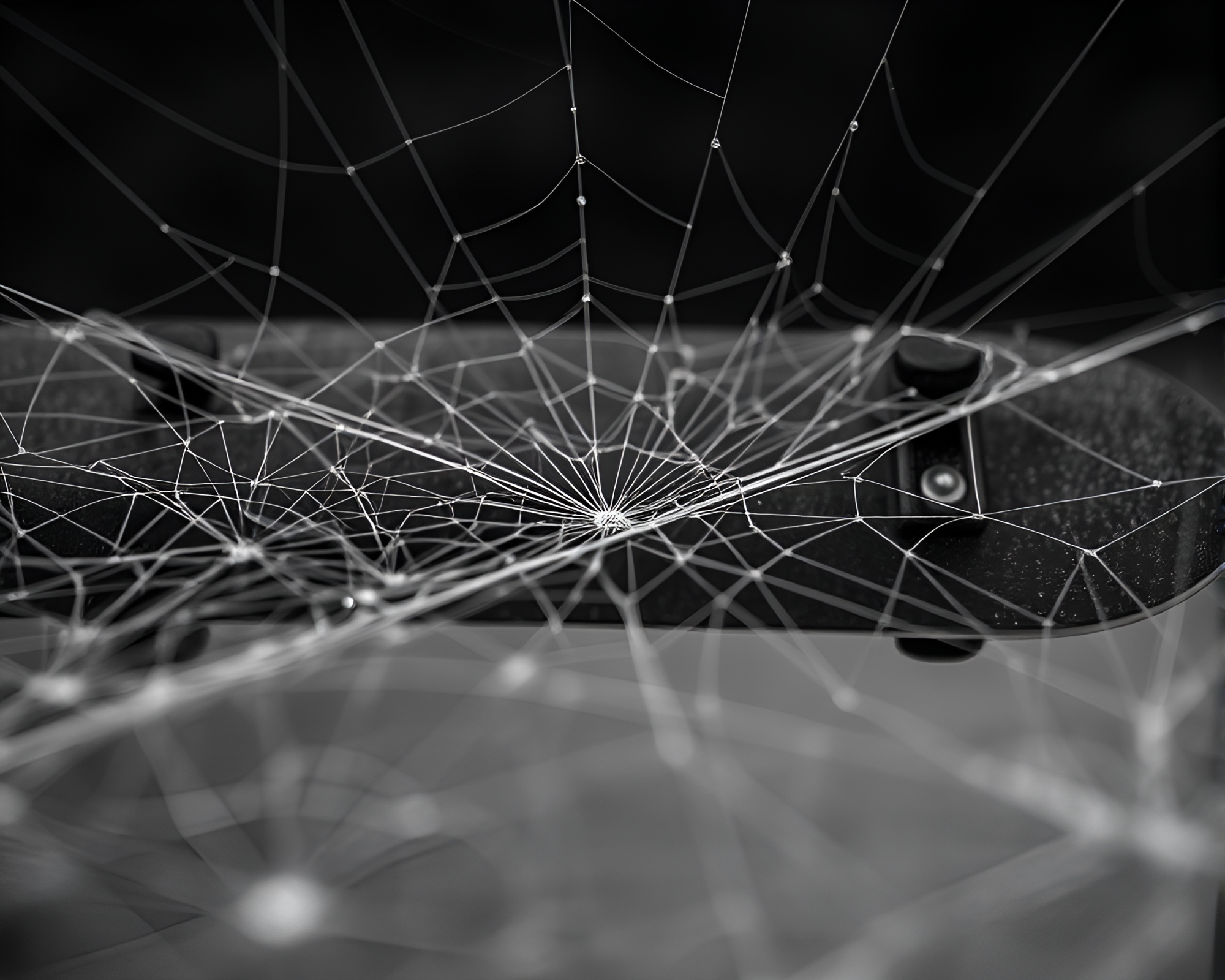 Urban Skateboarder Navigating Through Cobweb Strands – free AI stock image