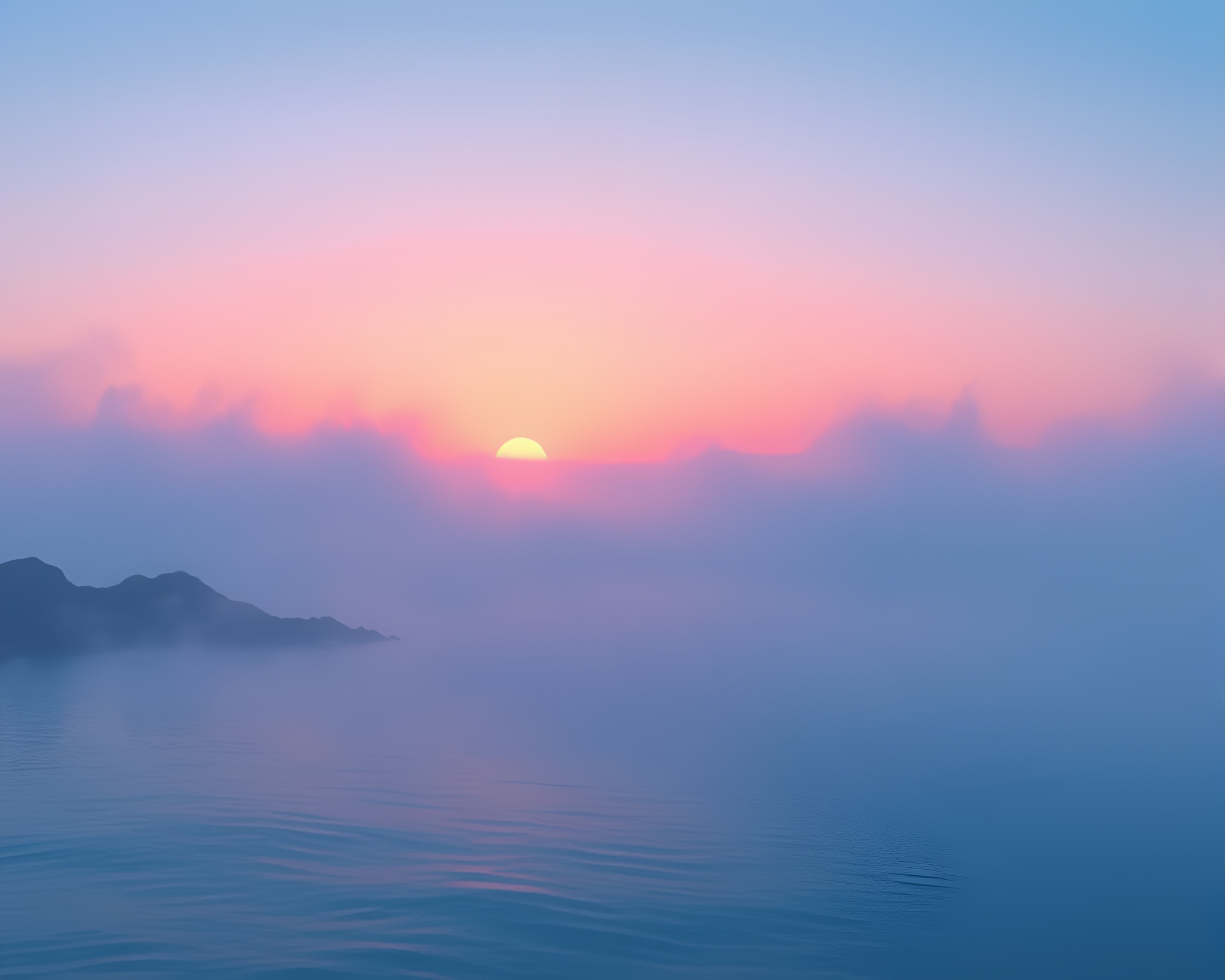 Vaporwave Sunset Cartoony Dreamy Ocean Fog Drift – free AI stock image